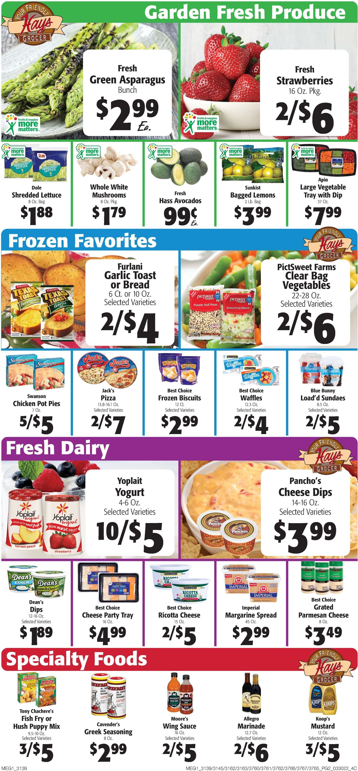 Hays Supermarket Ad from 03/30/2022