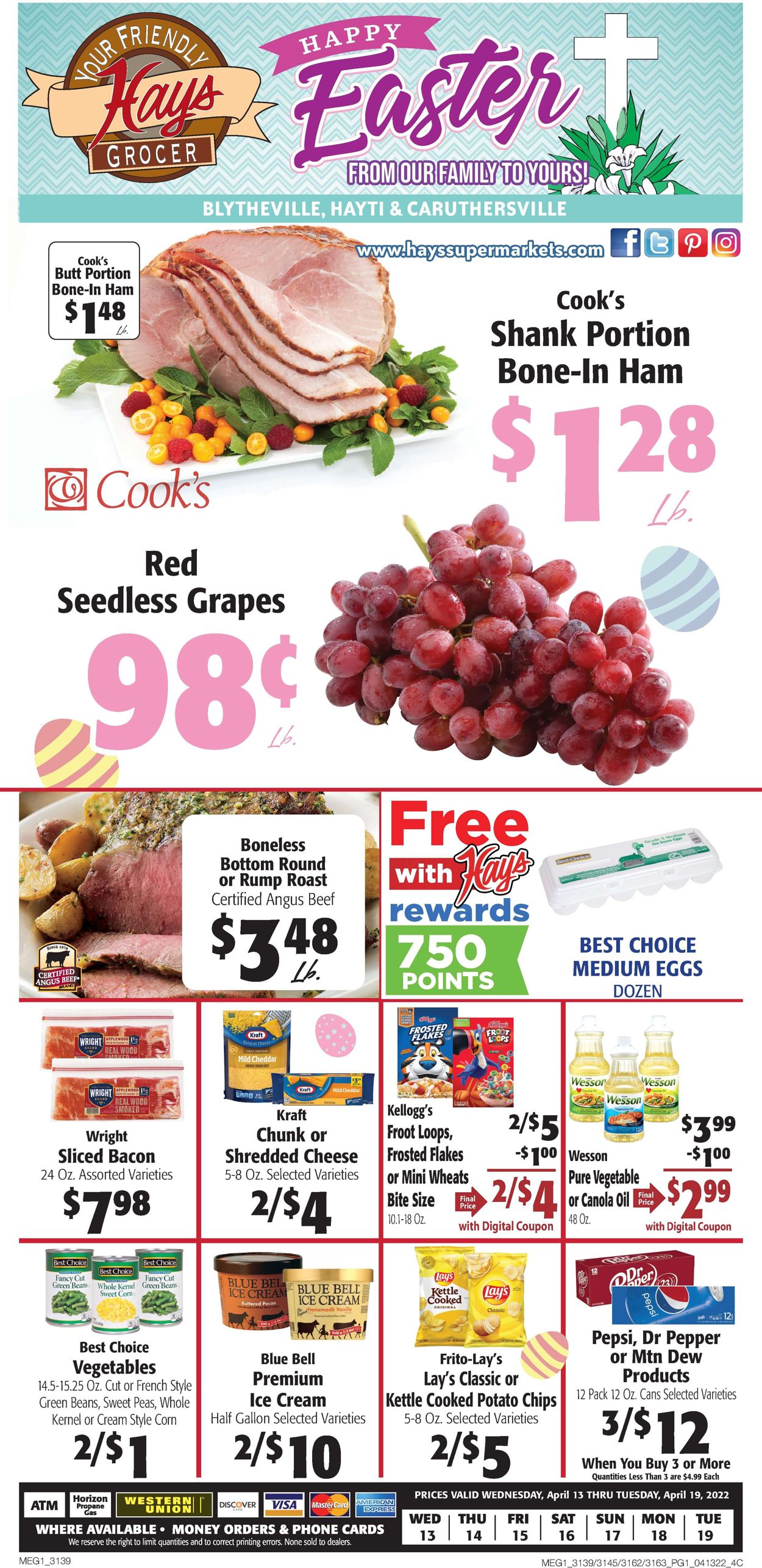 Hays Supermarket Ad from 04/13/2022