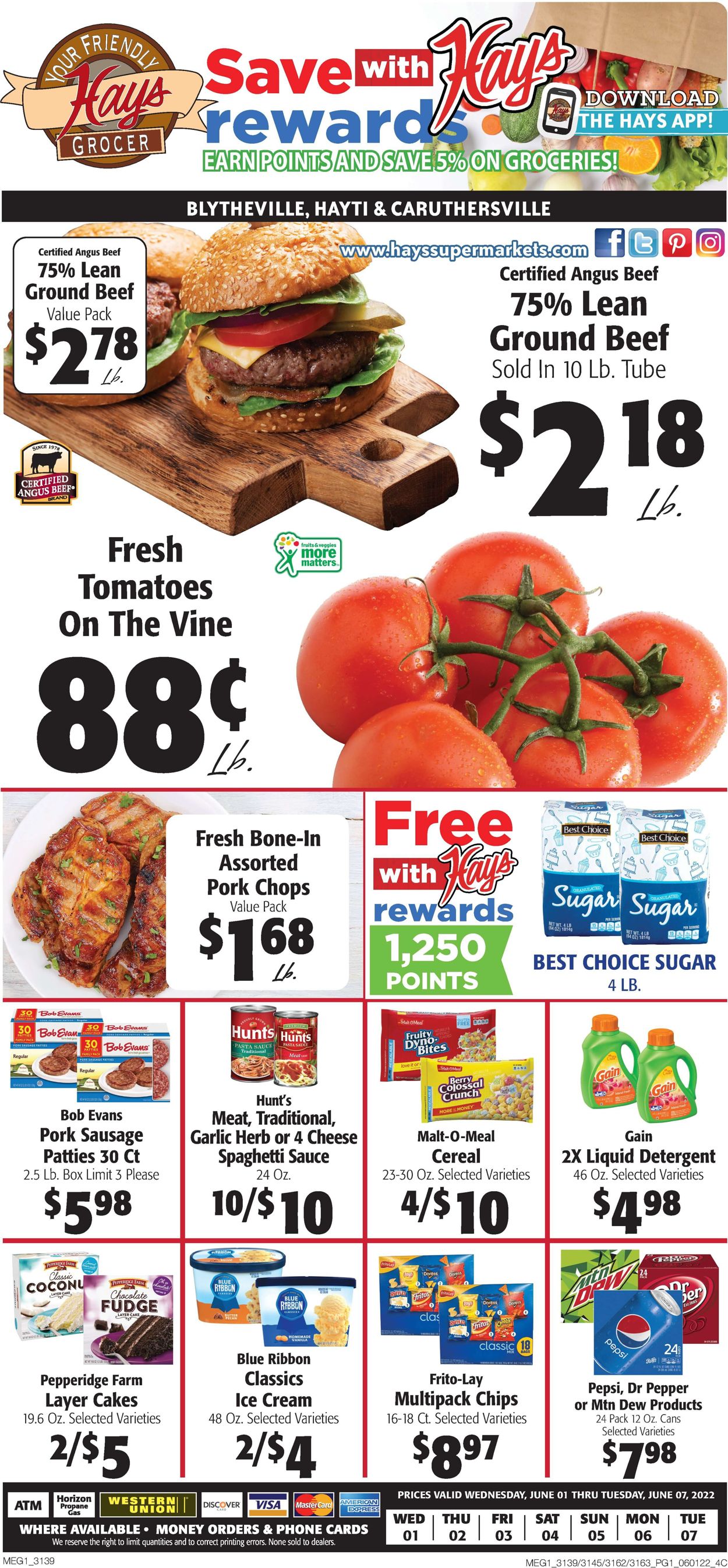 Hays Supermarket Ad from 06/01/2022
