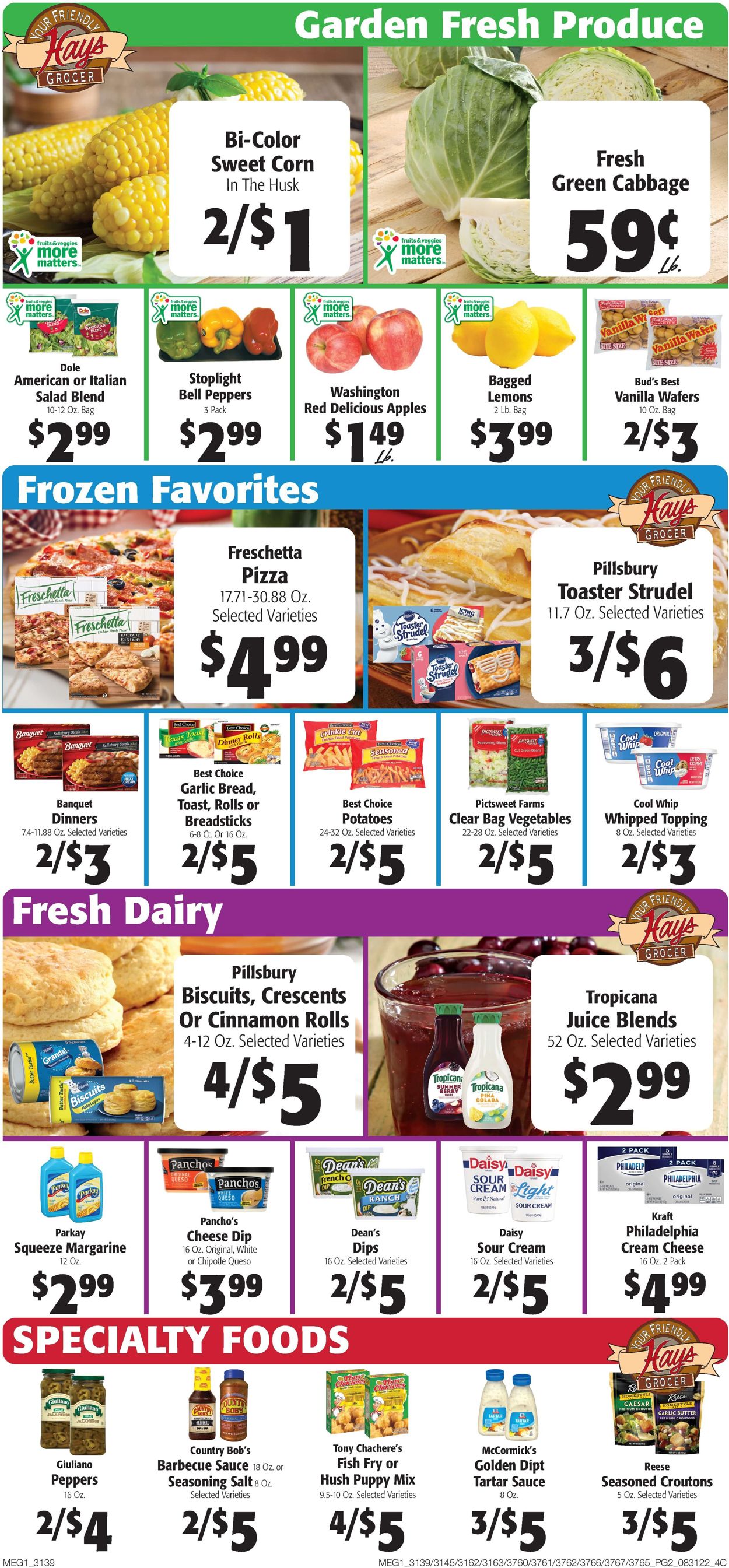 Hays Supermarket Ad from 08/31/2022