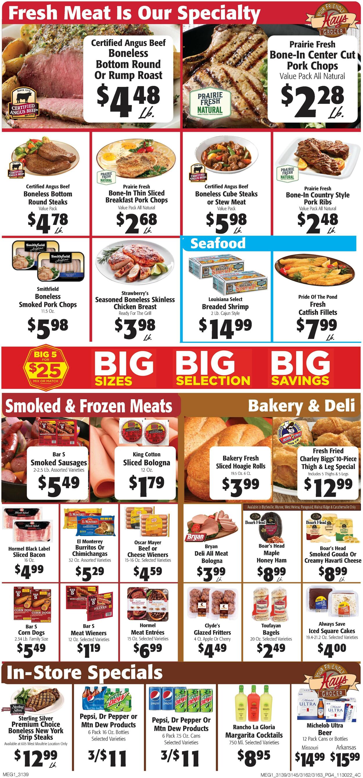 Hays Supermarket Ad from 11/30/2022