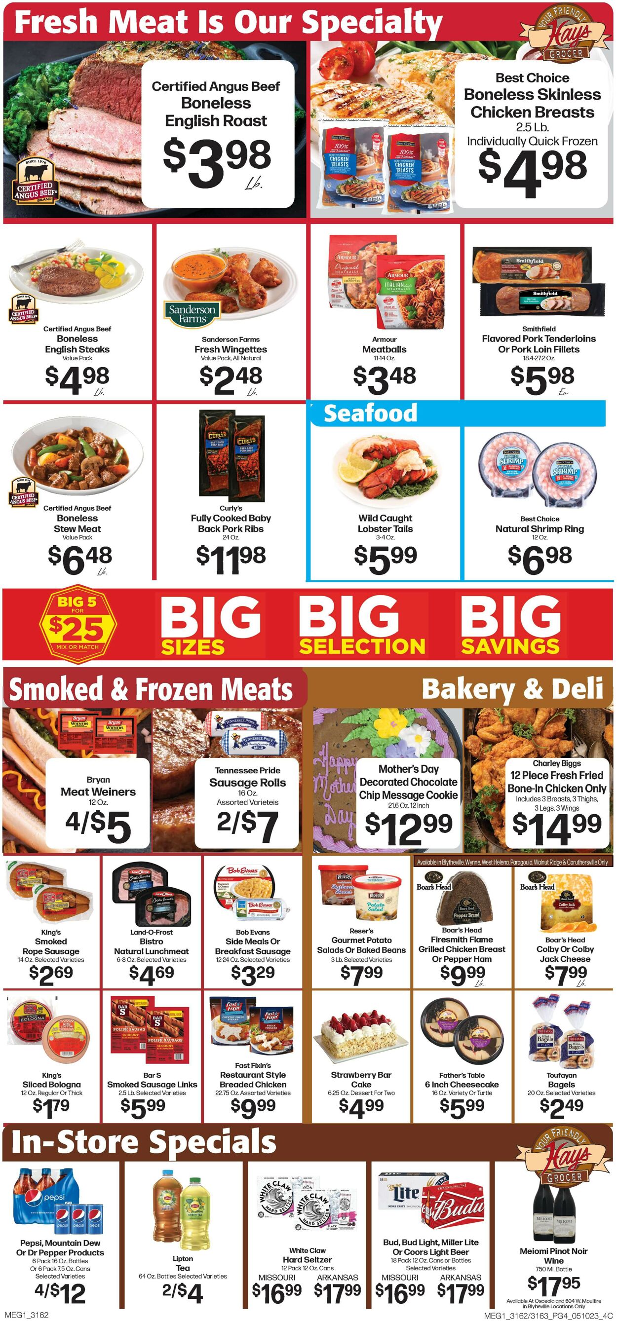 Hays Supermarket Ad from 05/10/2023