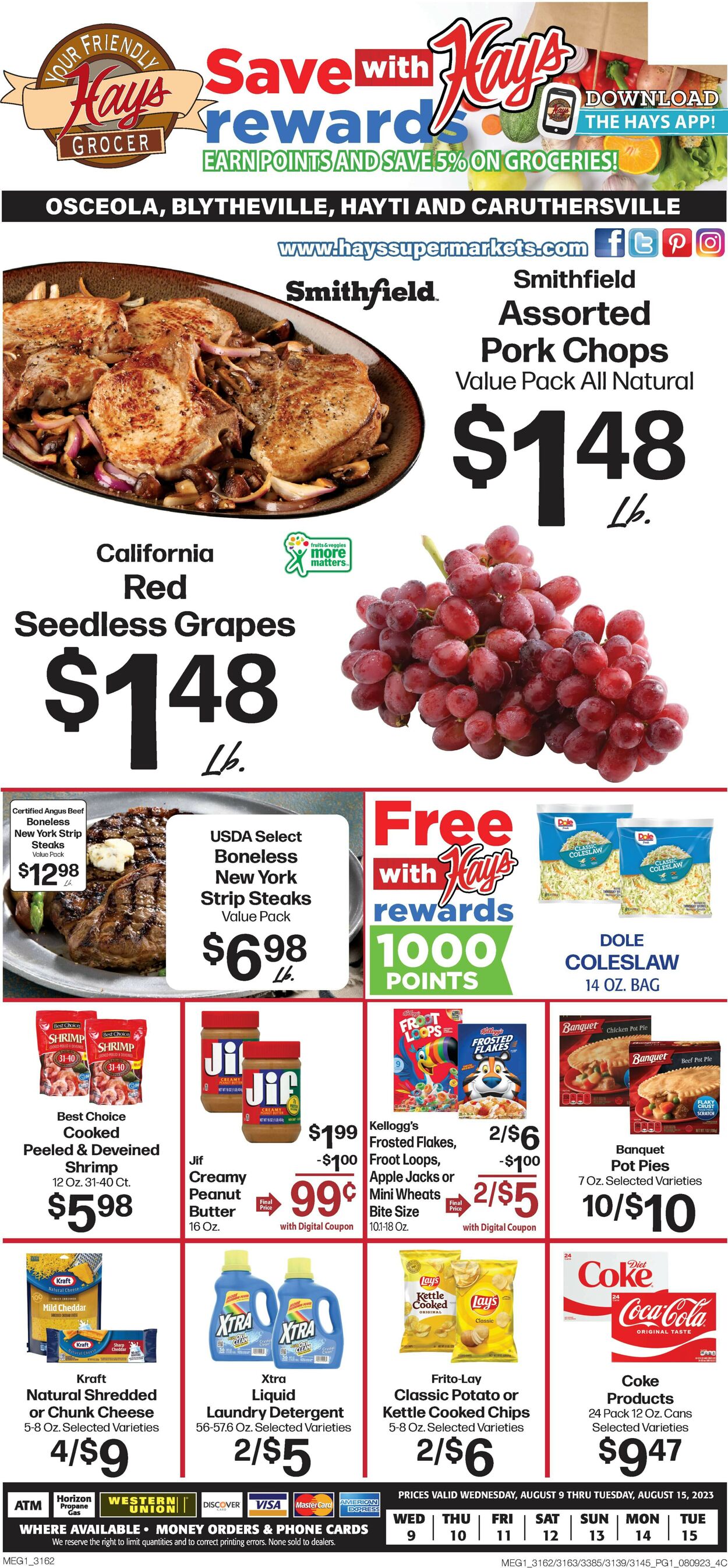 Hays Supermarket Ad from 08/09/2023