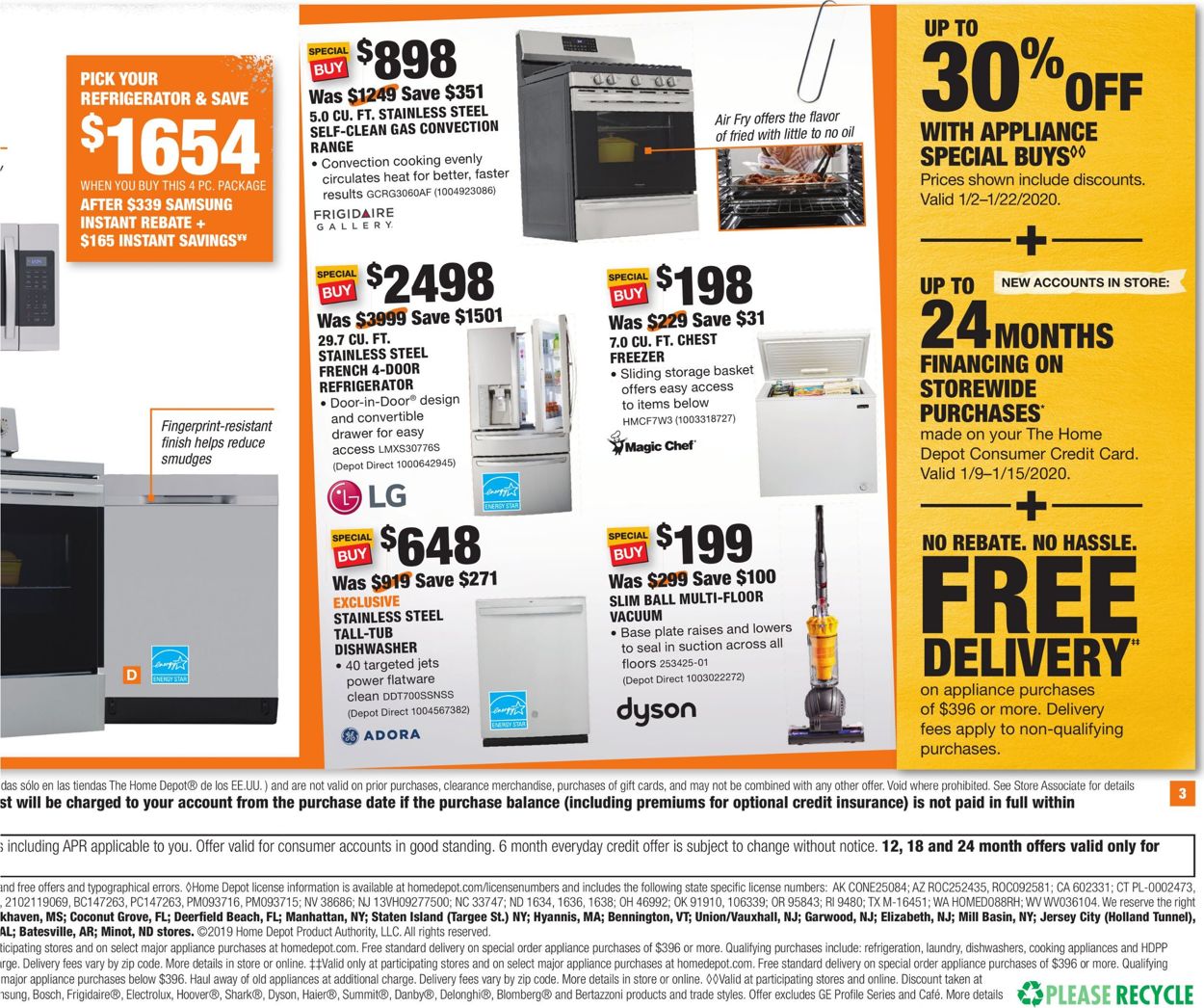 Home Depot Ad from 01/12/2020