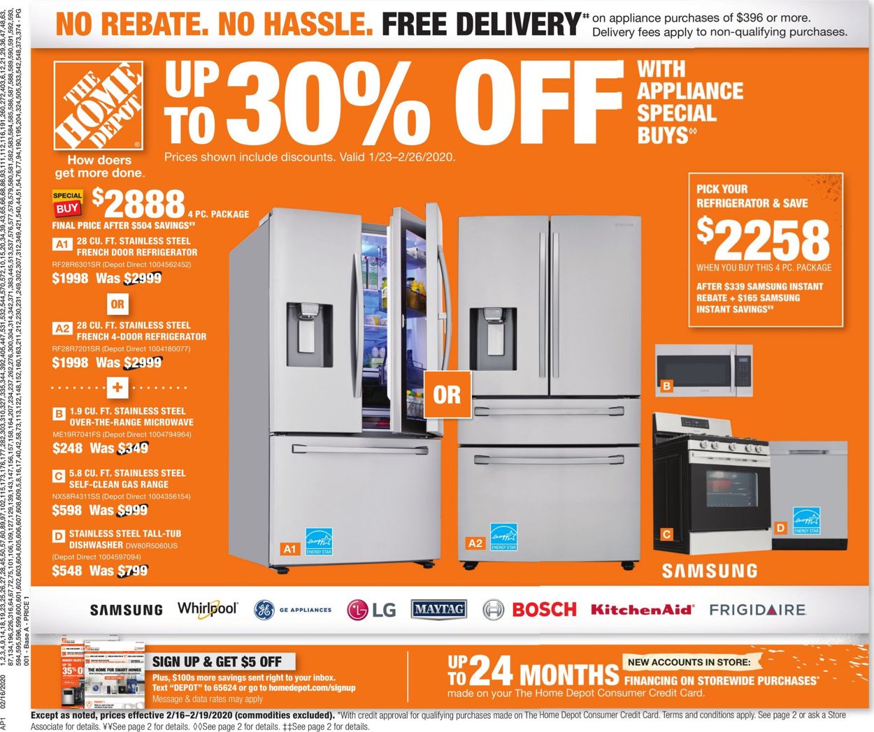 Home Depot Ad from 02/16/2020