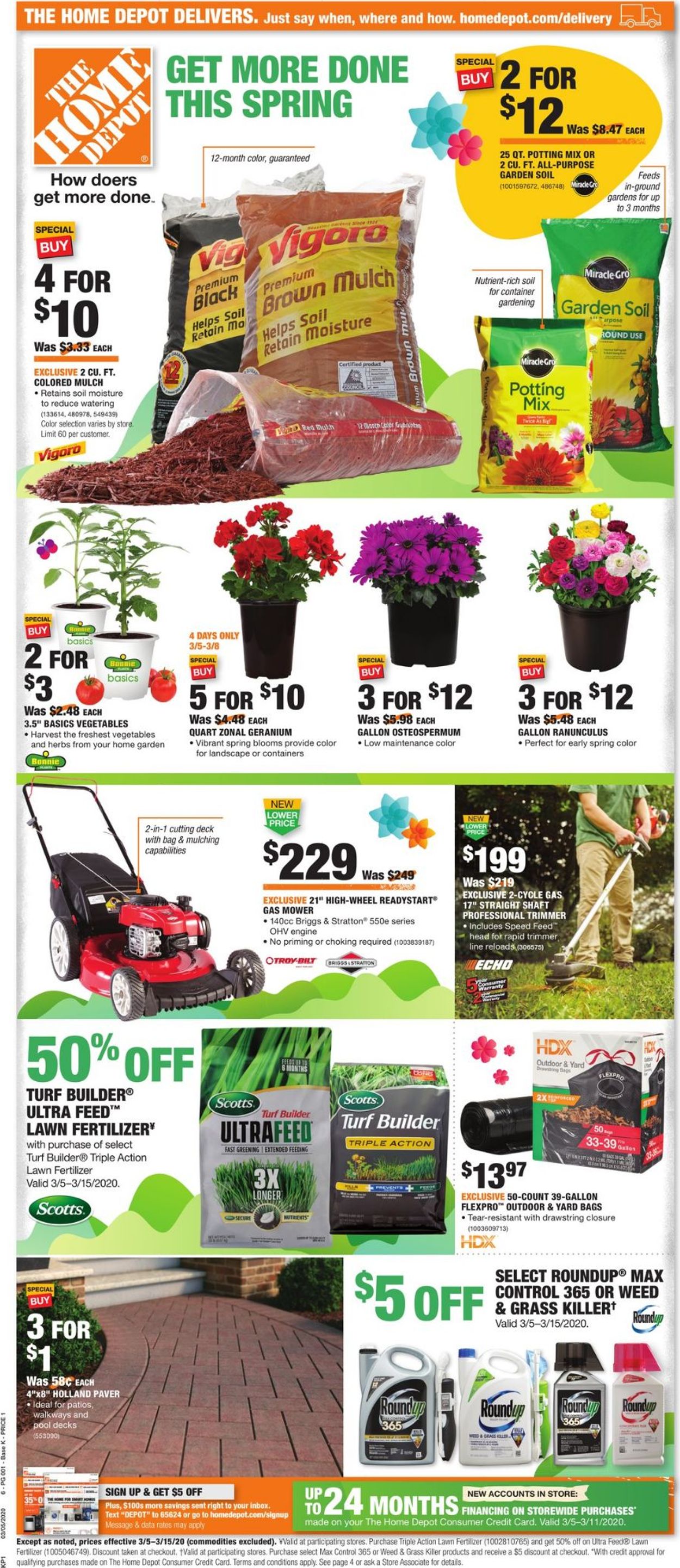 Home Depot Ad from 03/05/2020