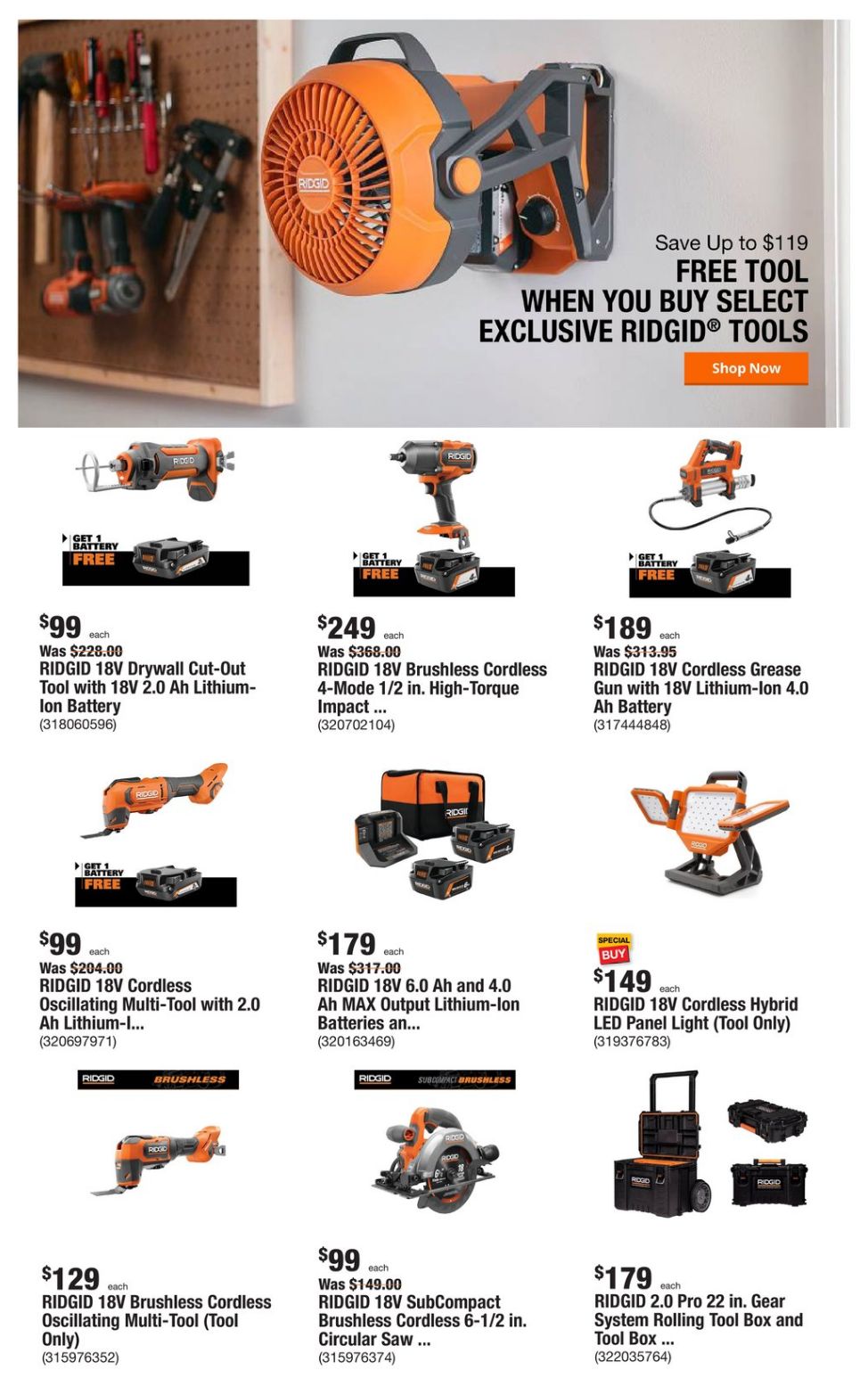 Home Depot Ad from 10/19/2023
