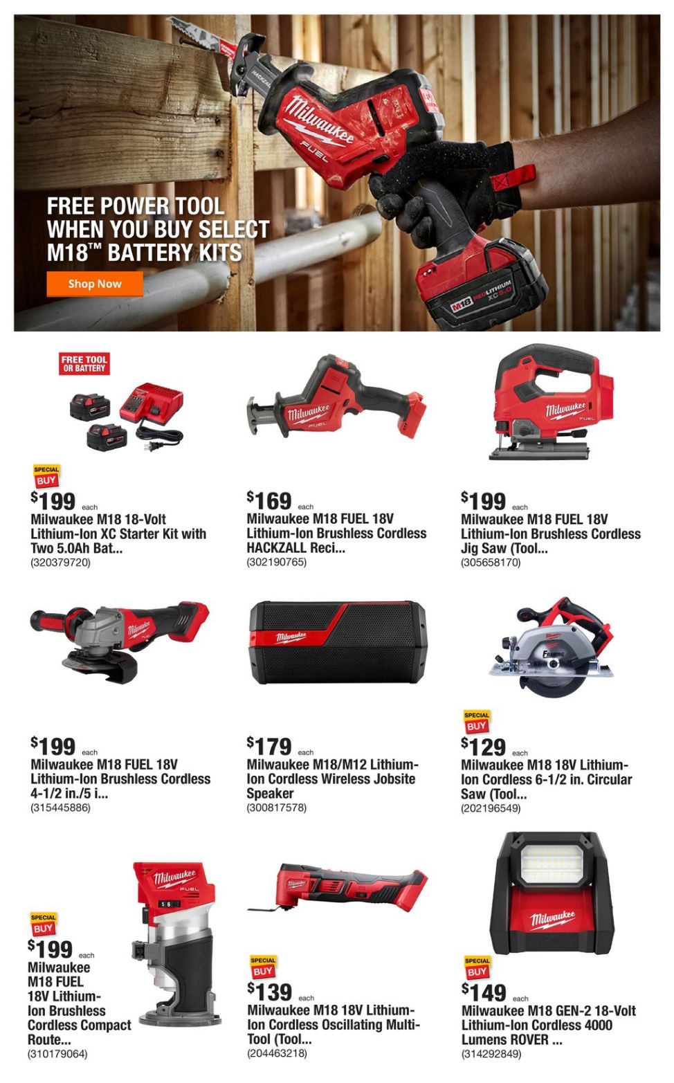 Home Depot Ad from 10/30/2023