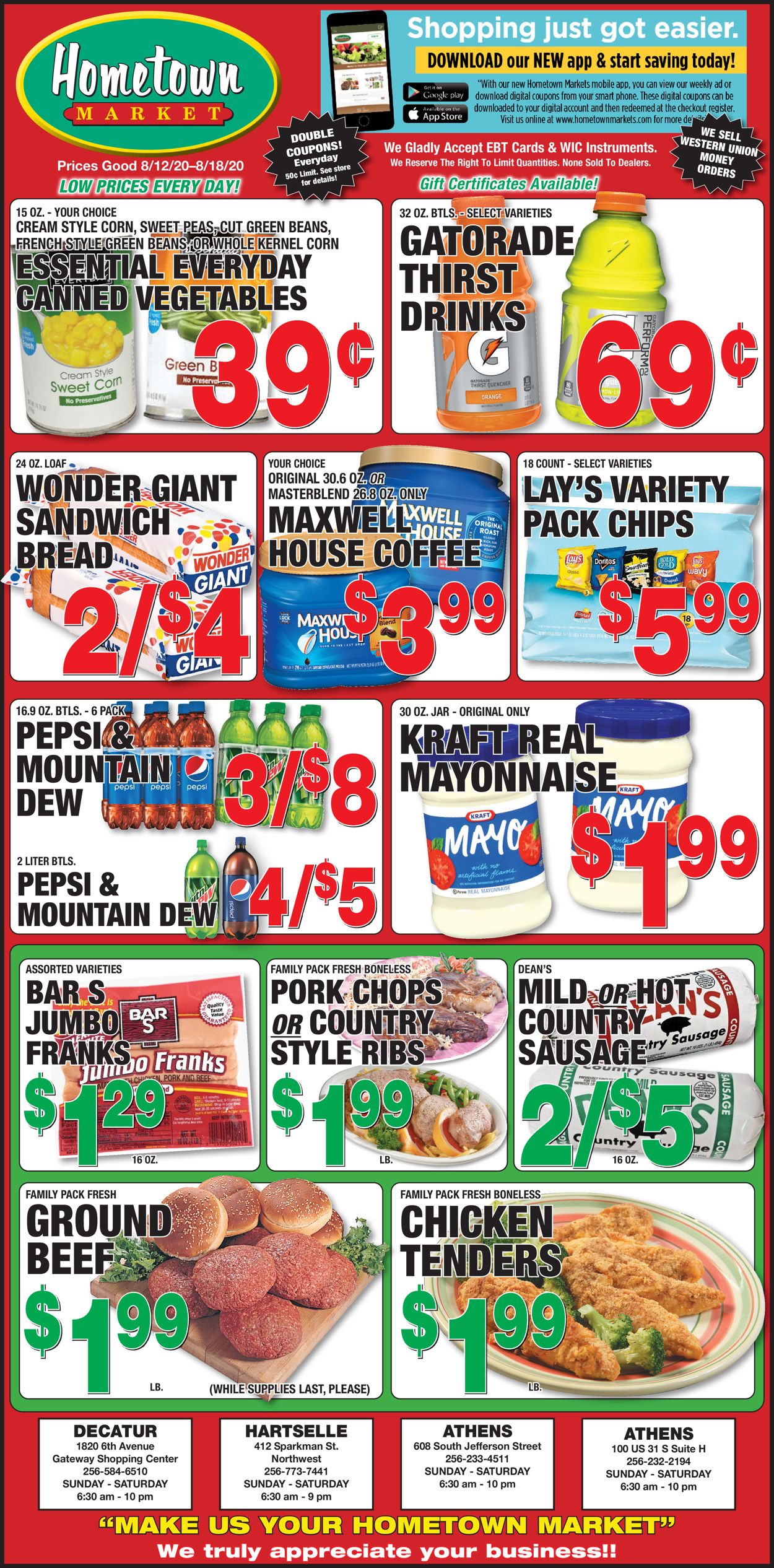 Hometown Market Ad from 08/12/2020
