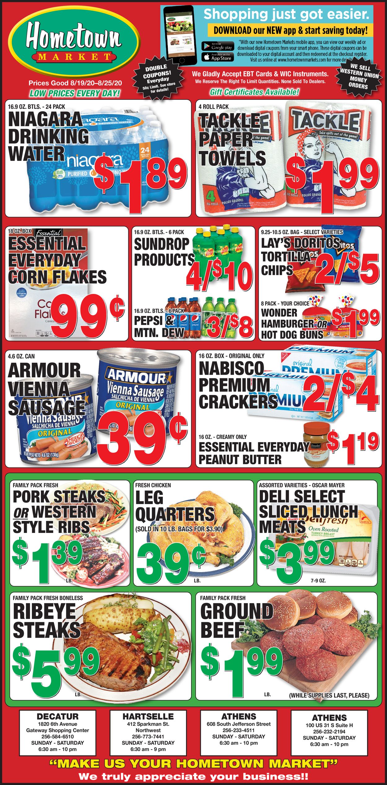 Hometown Market Ad from 08/19/2020