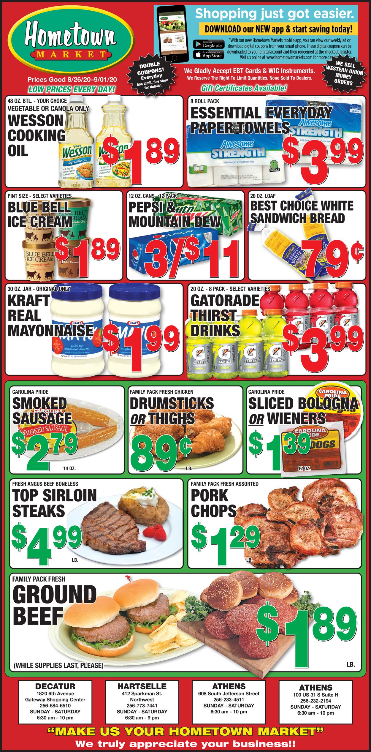 Hometown Market Ad from 08/26/2020