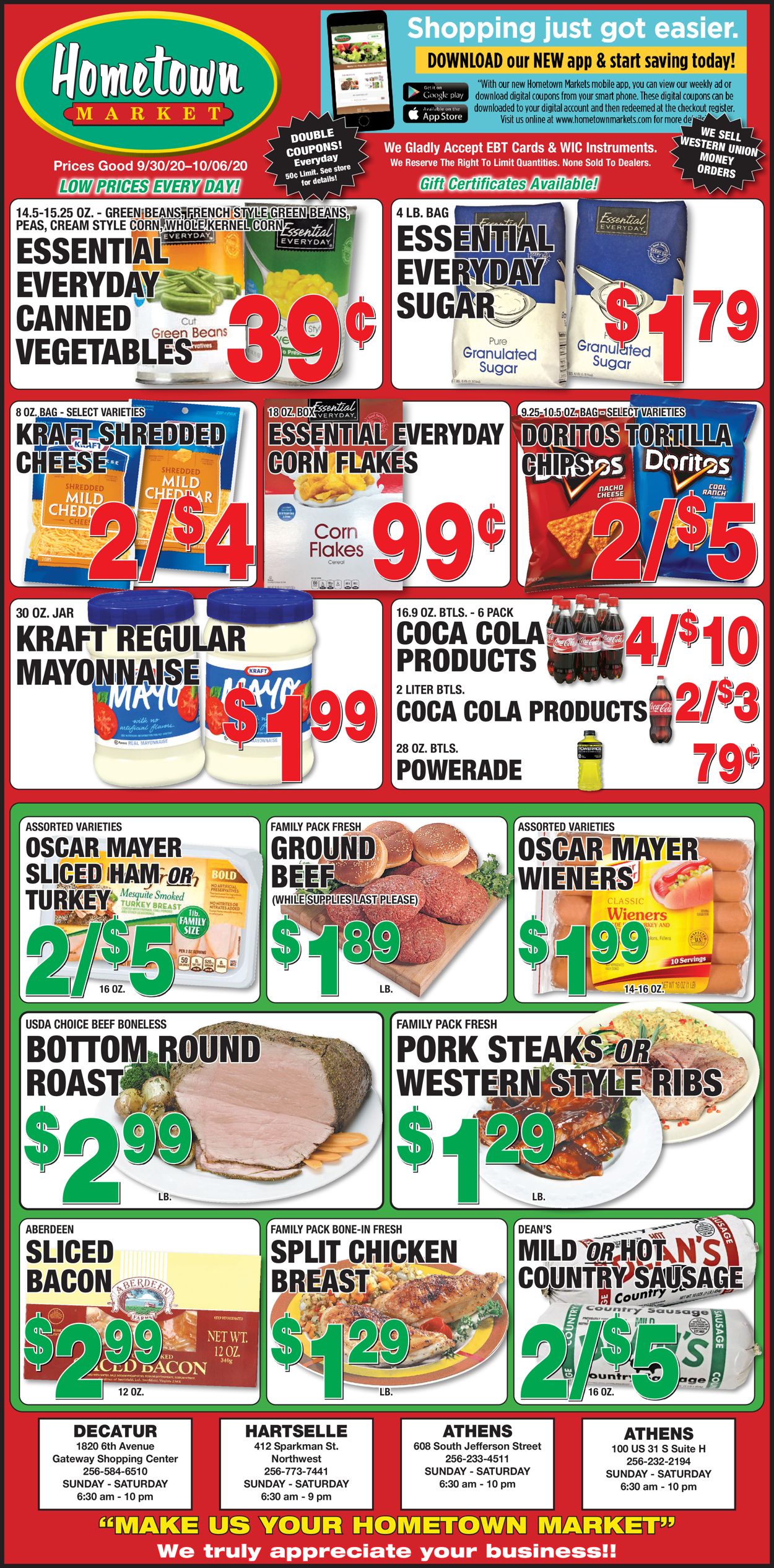Hometown Market Ad from 09/30/2020