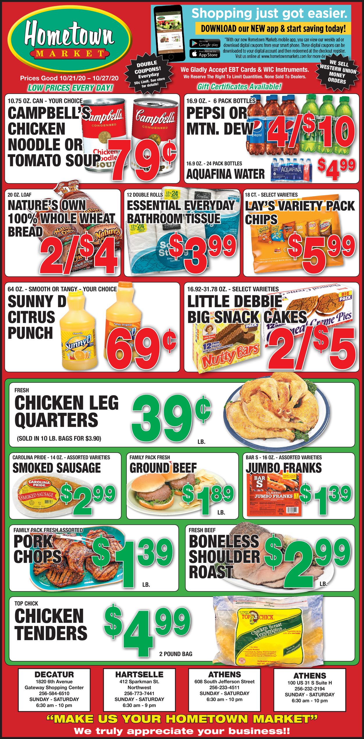 Hometown Market Ad from 10/21/2020