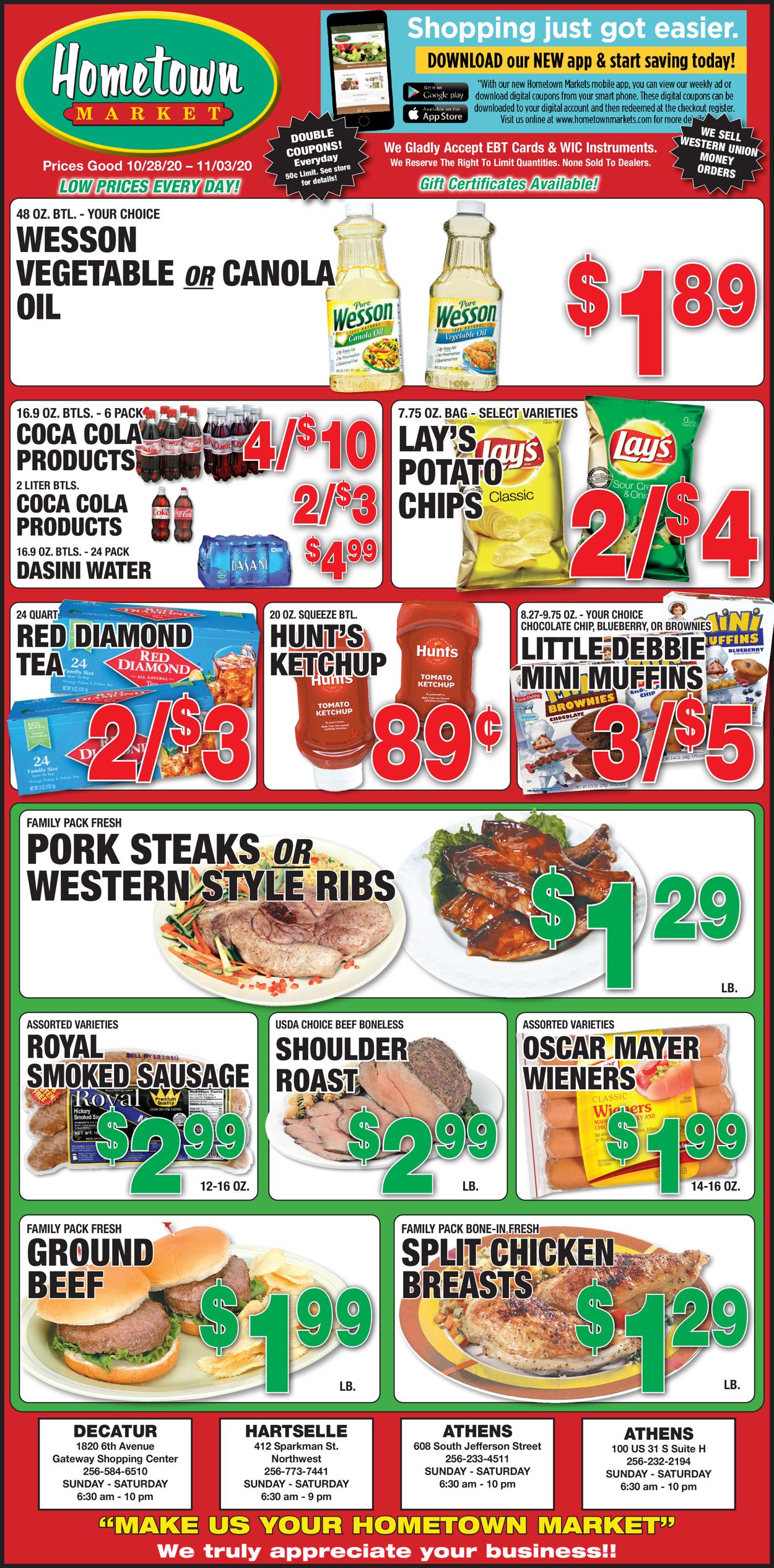 Hometown Market Ad from 10/28/2020