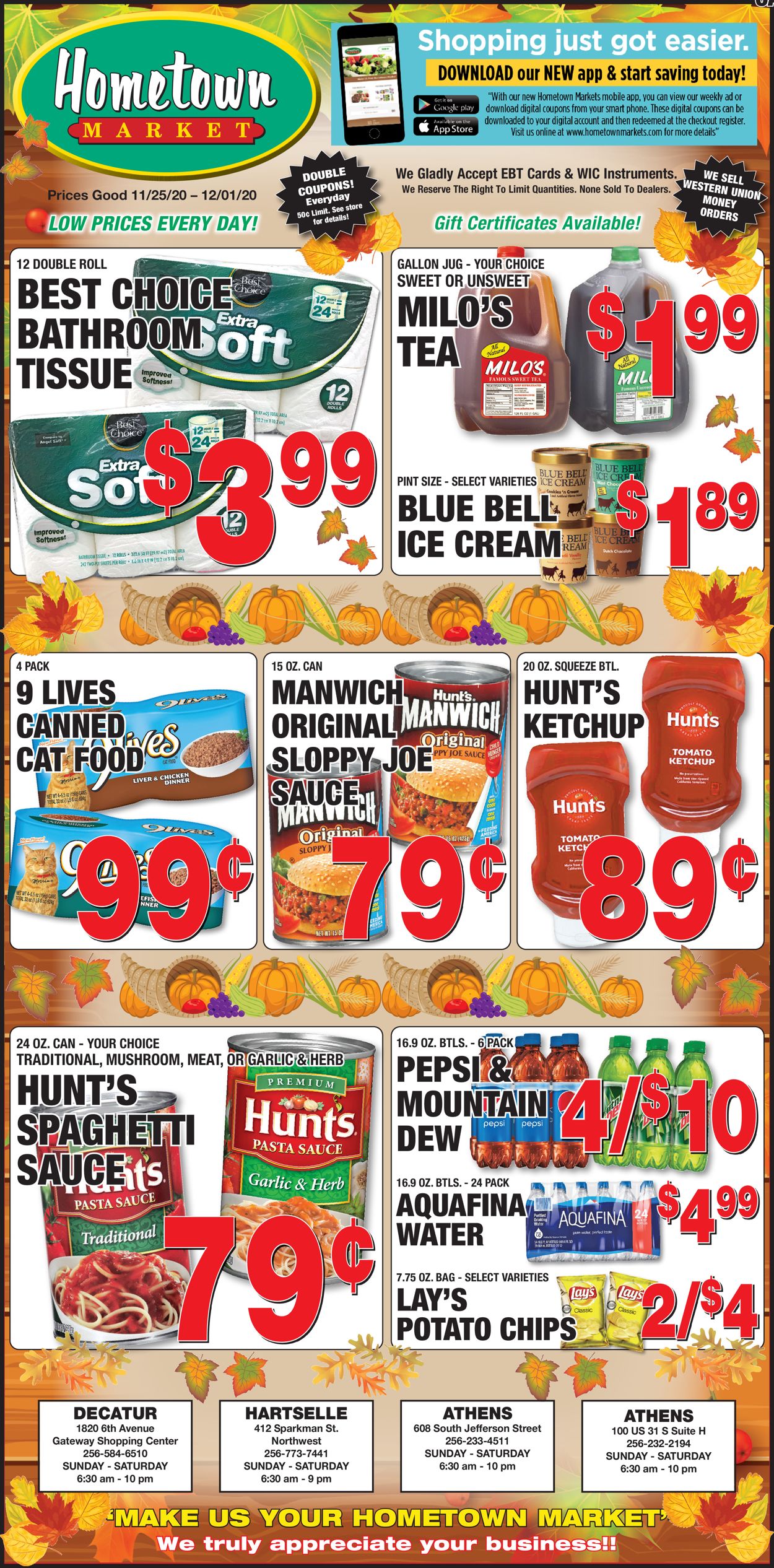 Hometown Market Ad from 11/25/2020