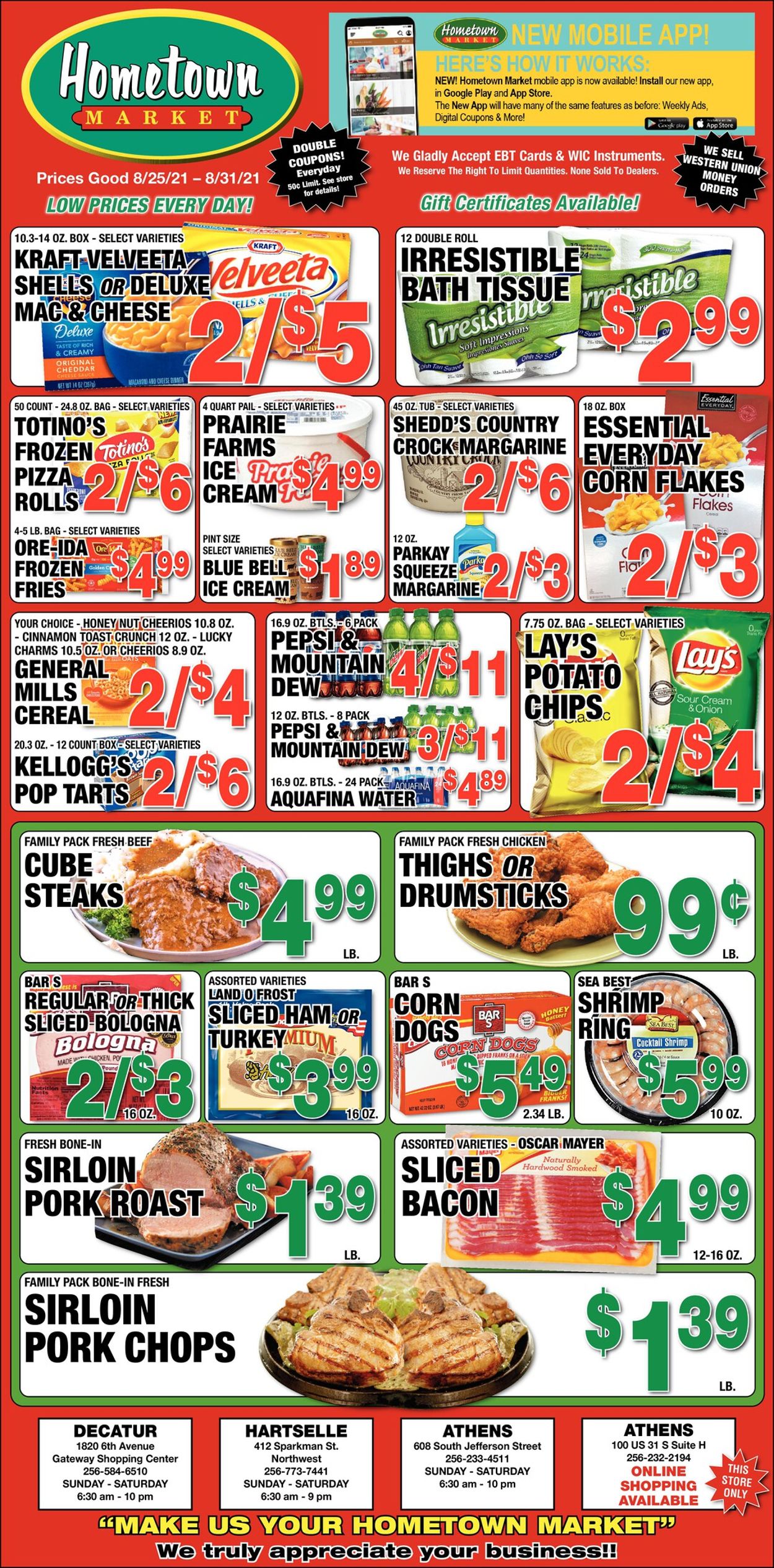 Hometown Market Ad from 08/25/2021