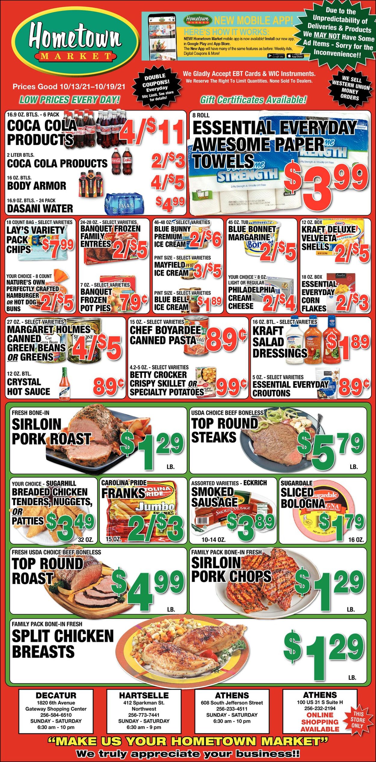 Hometown Market Ad from 10/13/2021