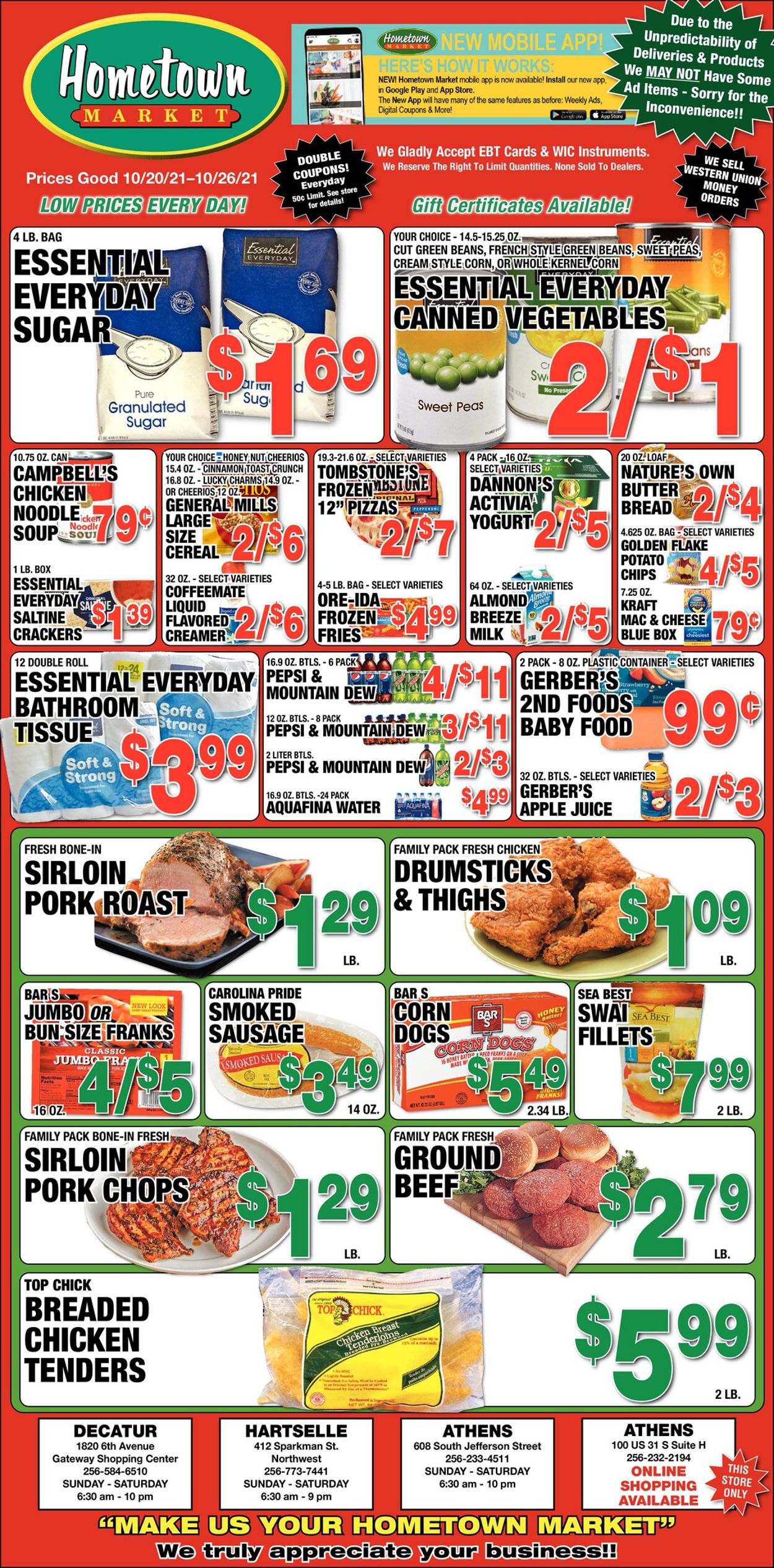 Hometown Market Ad from 10/20/2021