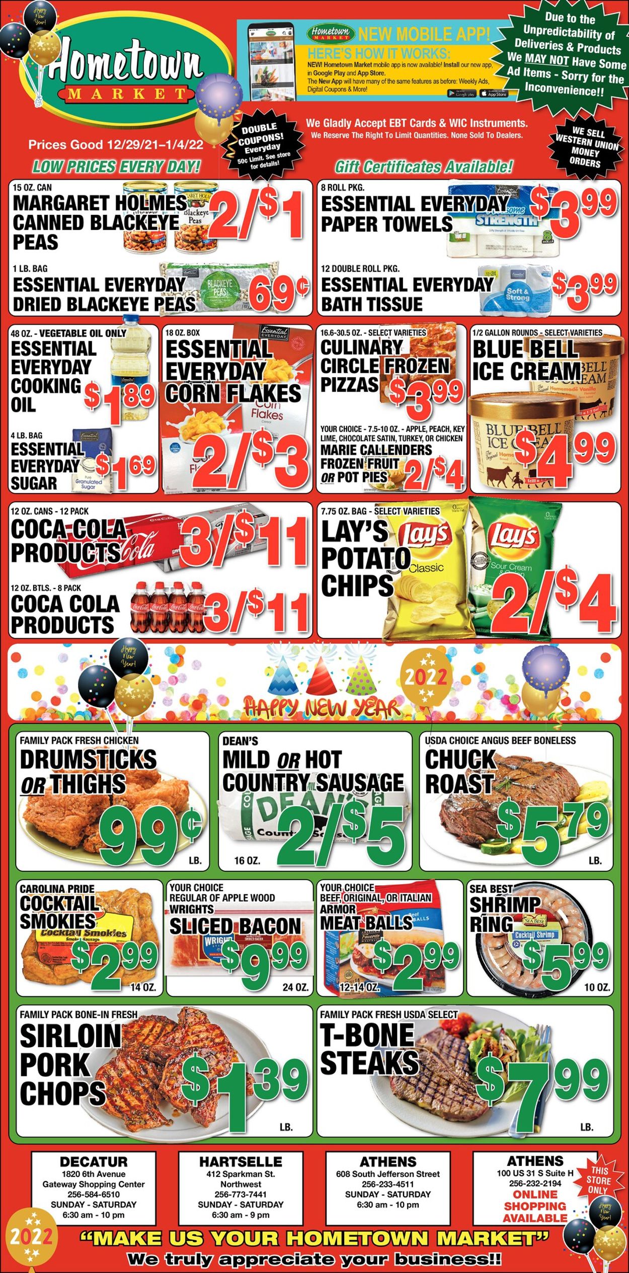 Hometown Market Ad from 12/29/2021