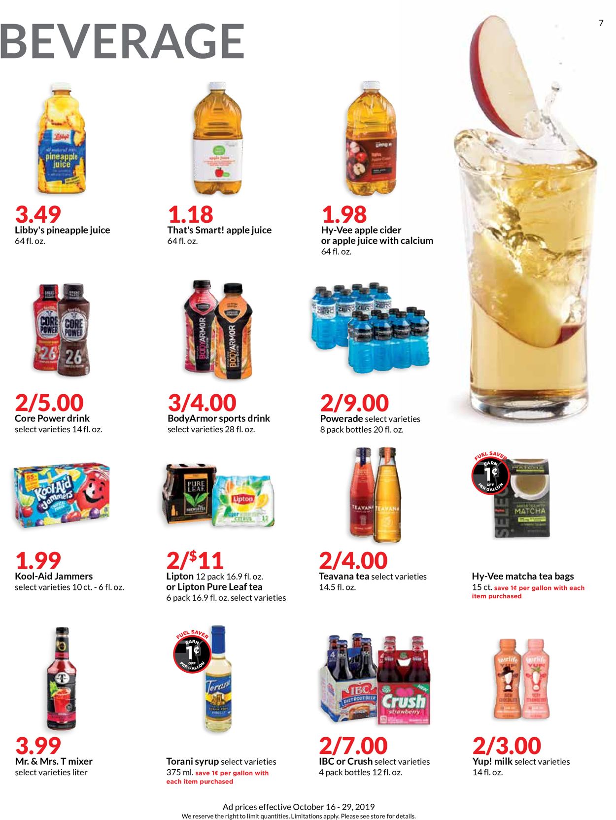 HyVee Ad from 10/16/2019