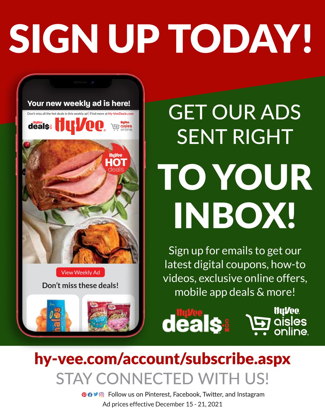 HyVee Ad from 12/15/2021