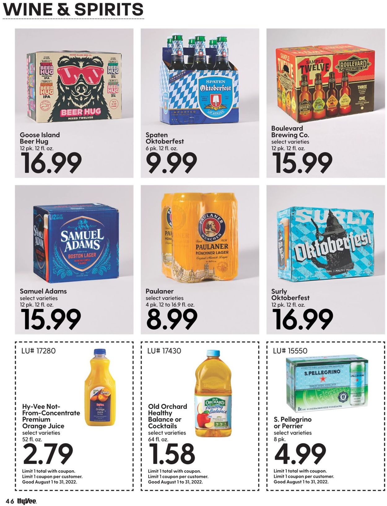 HyVee Ad from 08/01/2022