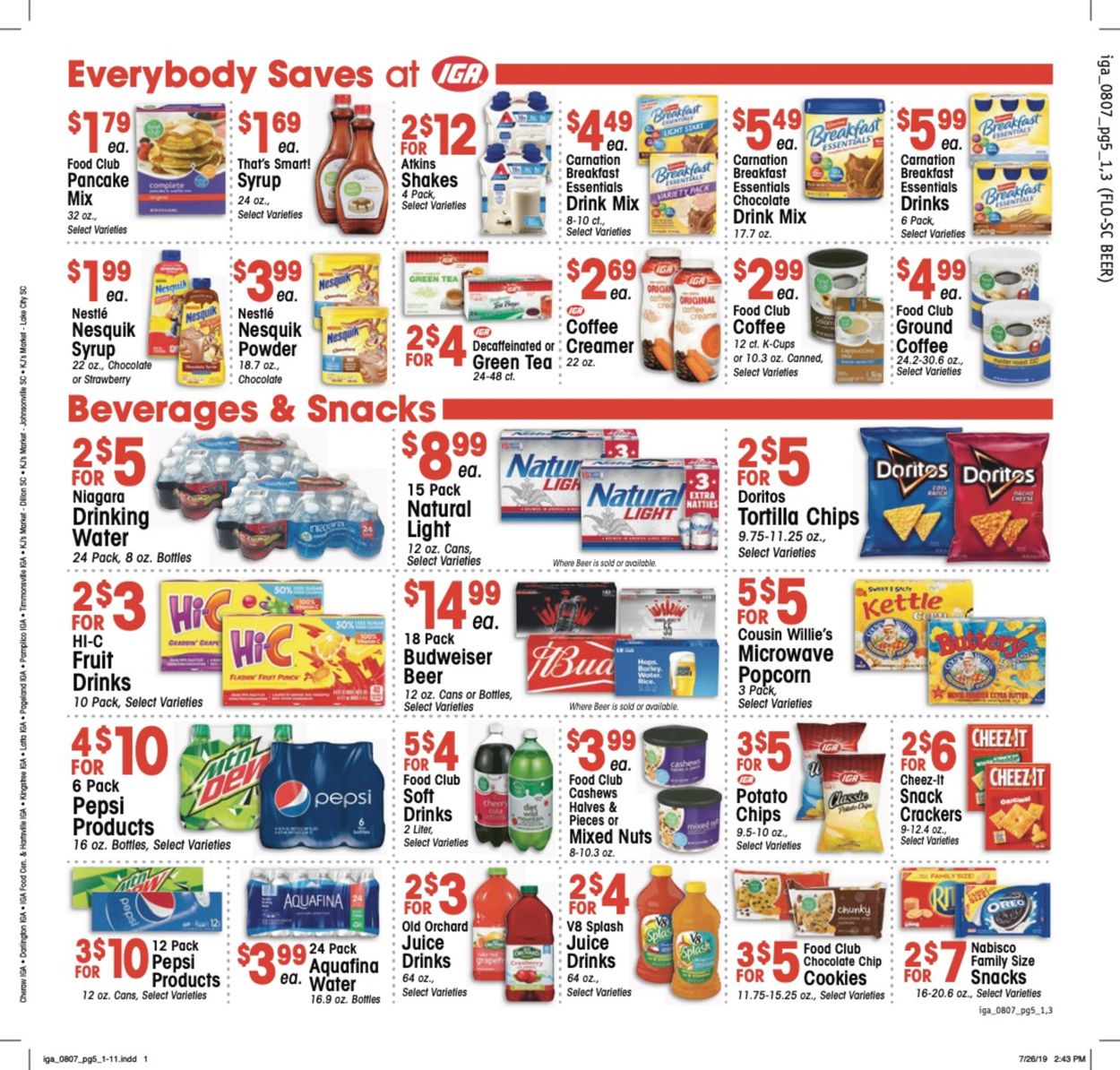 IGA Ad from 08/07/2019