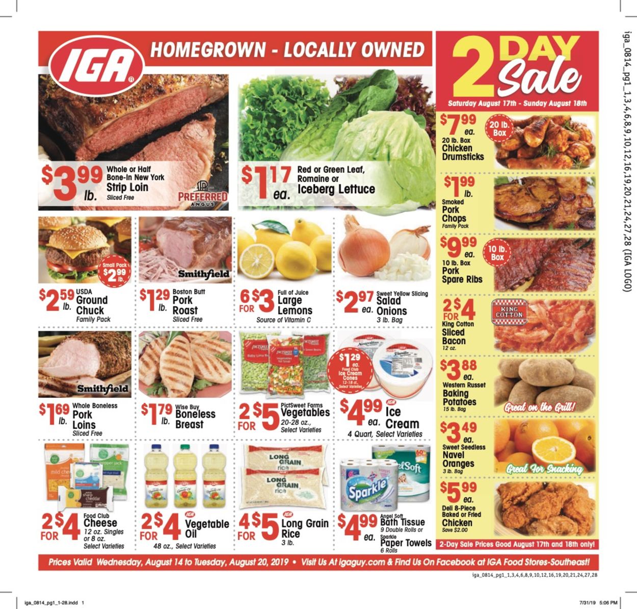 IGA Ad from 08/14/2019