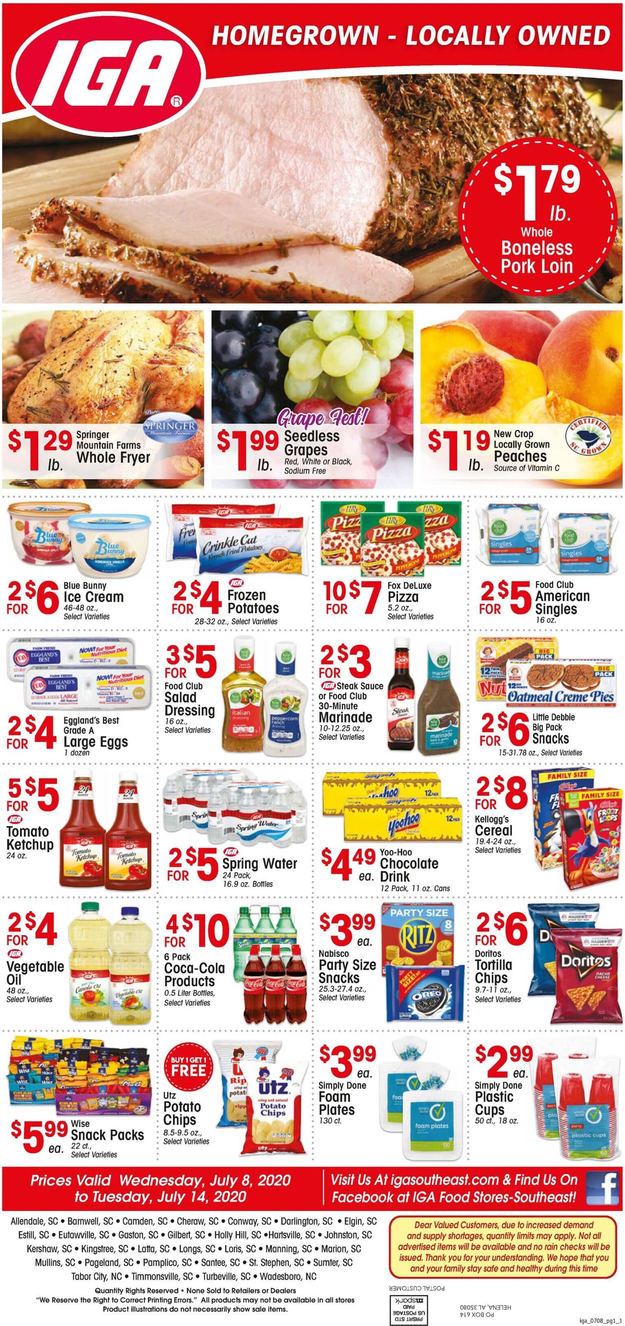 IGA Ad from 07/08/2020