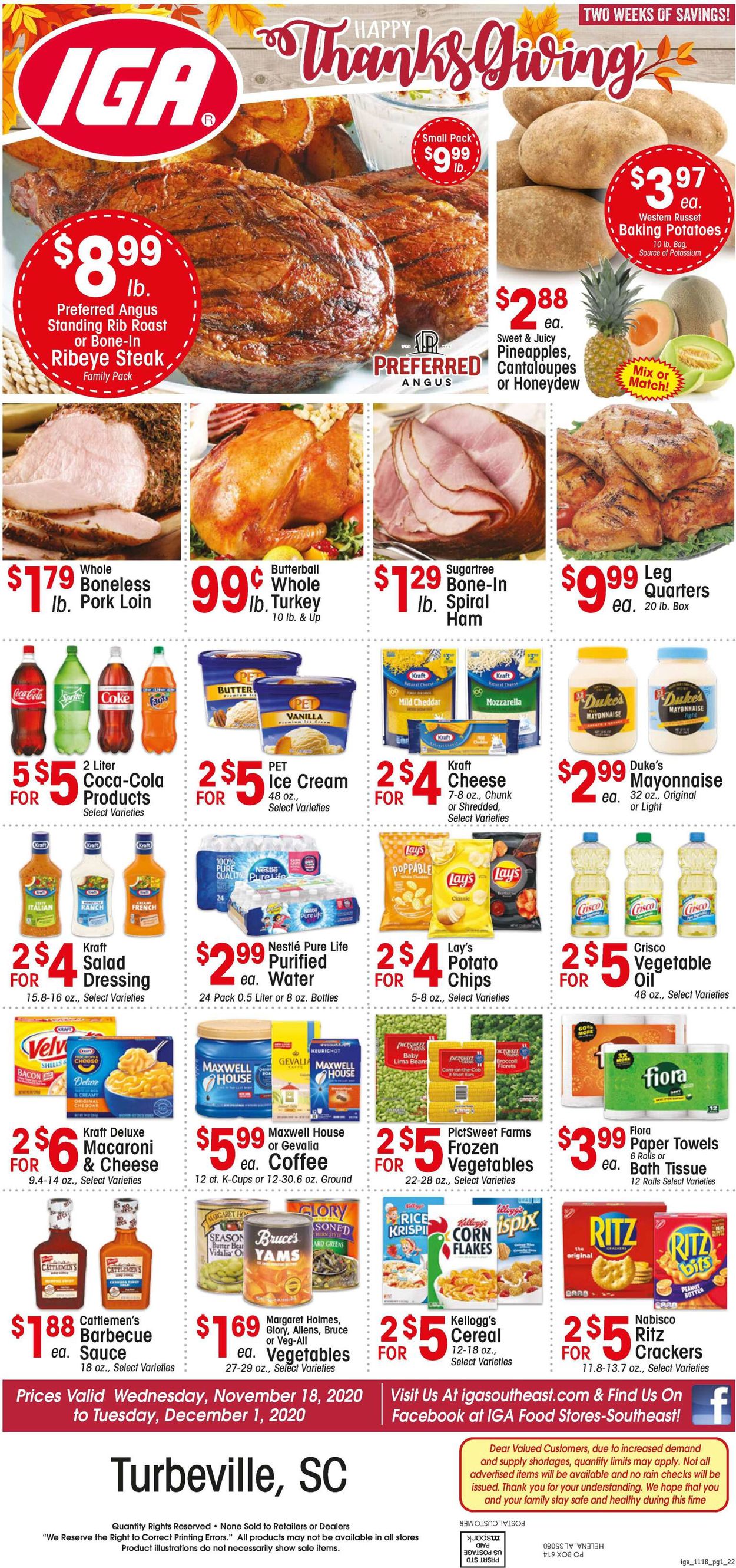 IGA Ad from 11/18/2020