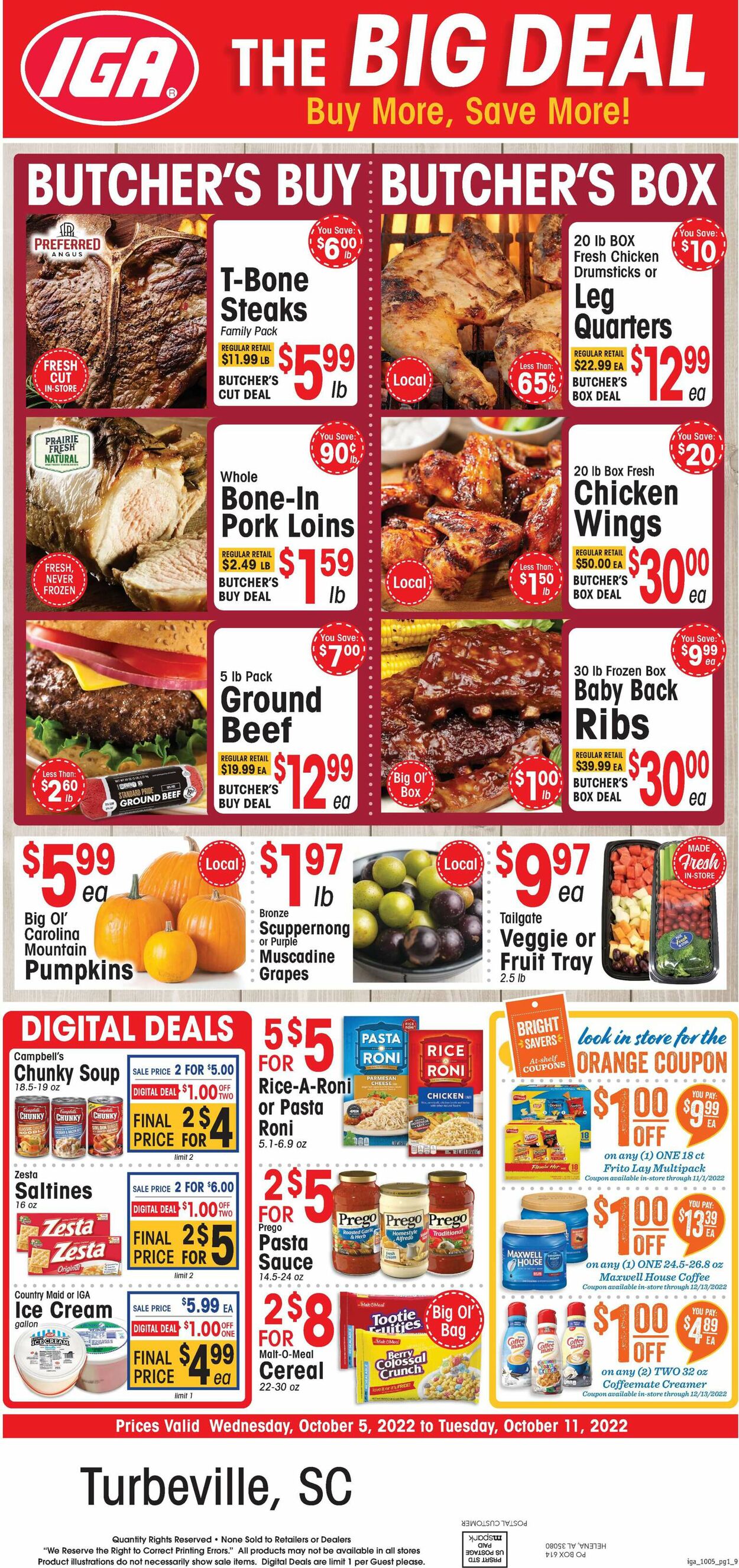 IGA Ad from 10/05/2022