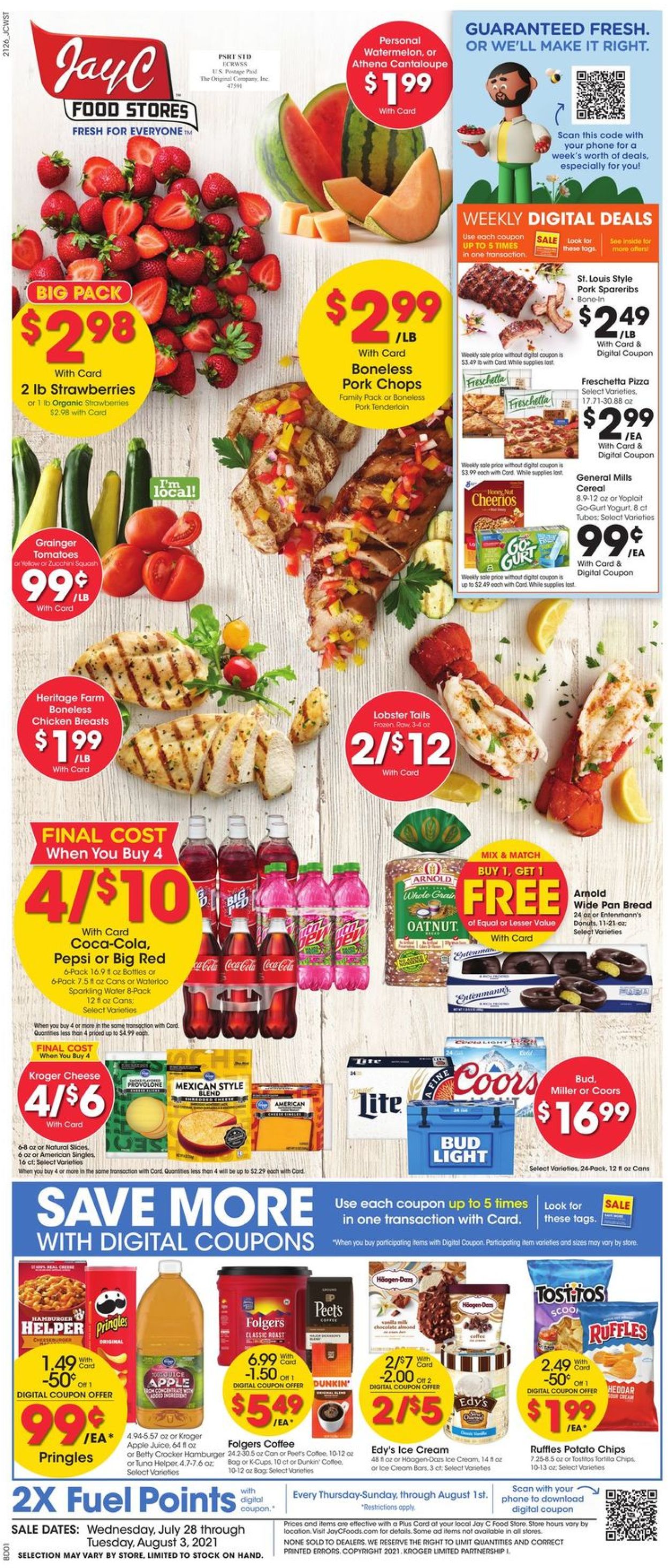 Jay C Food Stores Ad from 07/28/2021