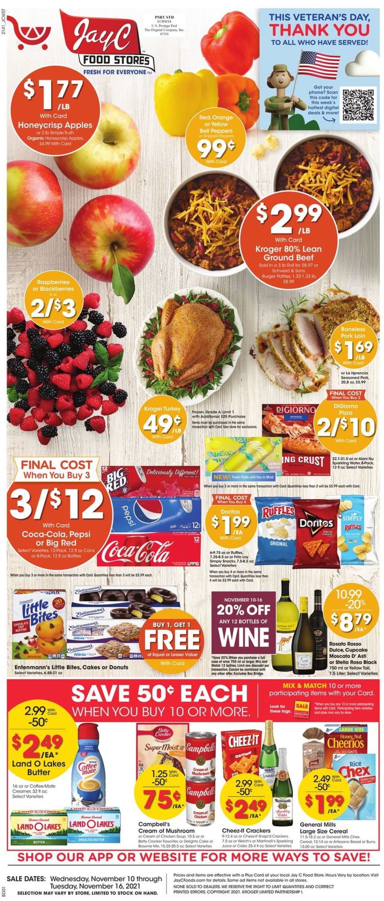 Jay C Food Stores Ad from 11/10/2021