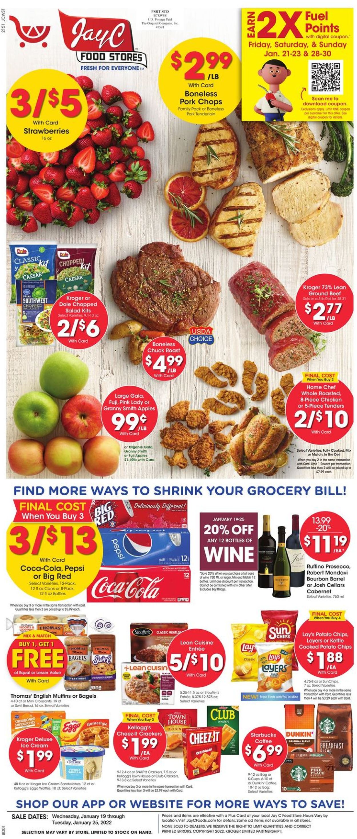Jay C Food Stores Ad from 01/19/2022