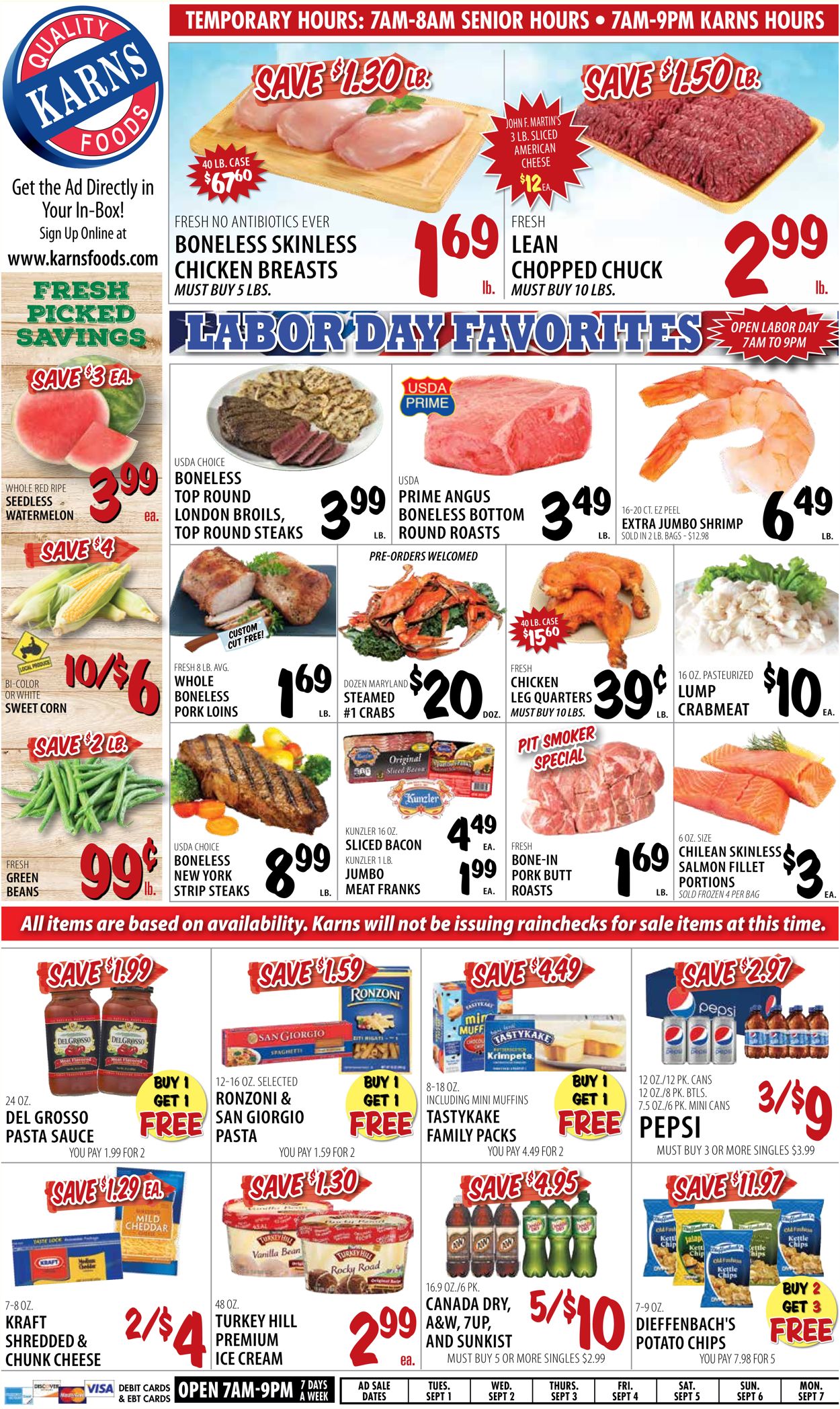 Karns Quality Foods Ad from 09/01/2020