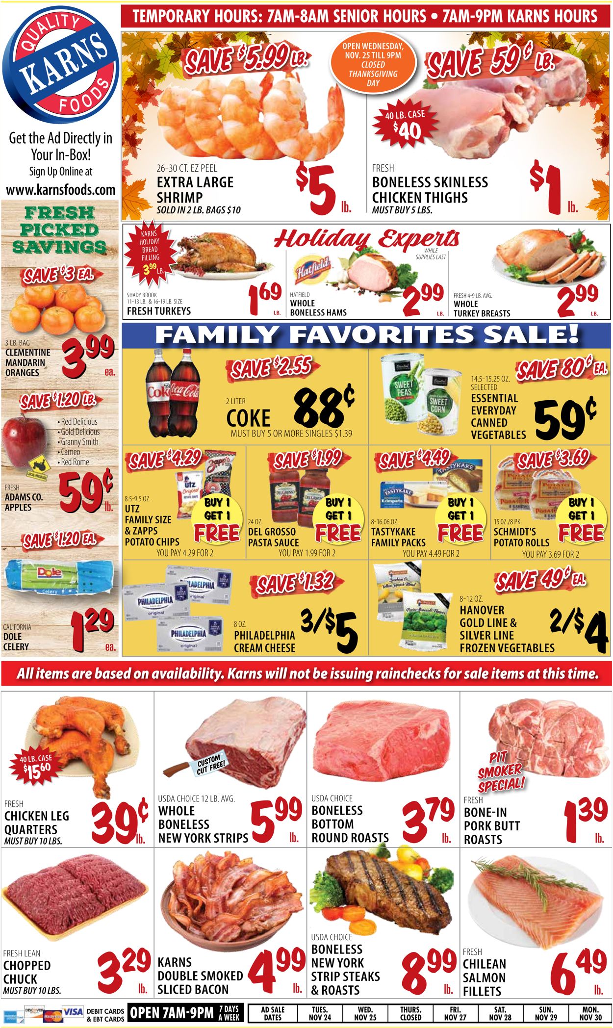 Karns Quality Foods Ad from 11/24/2020