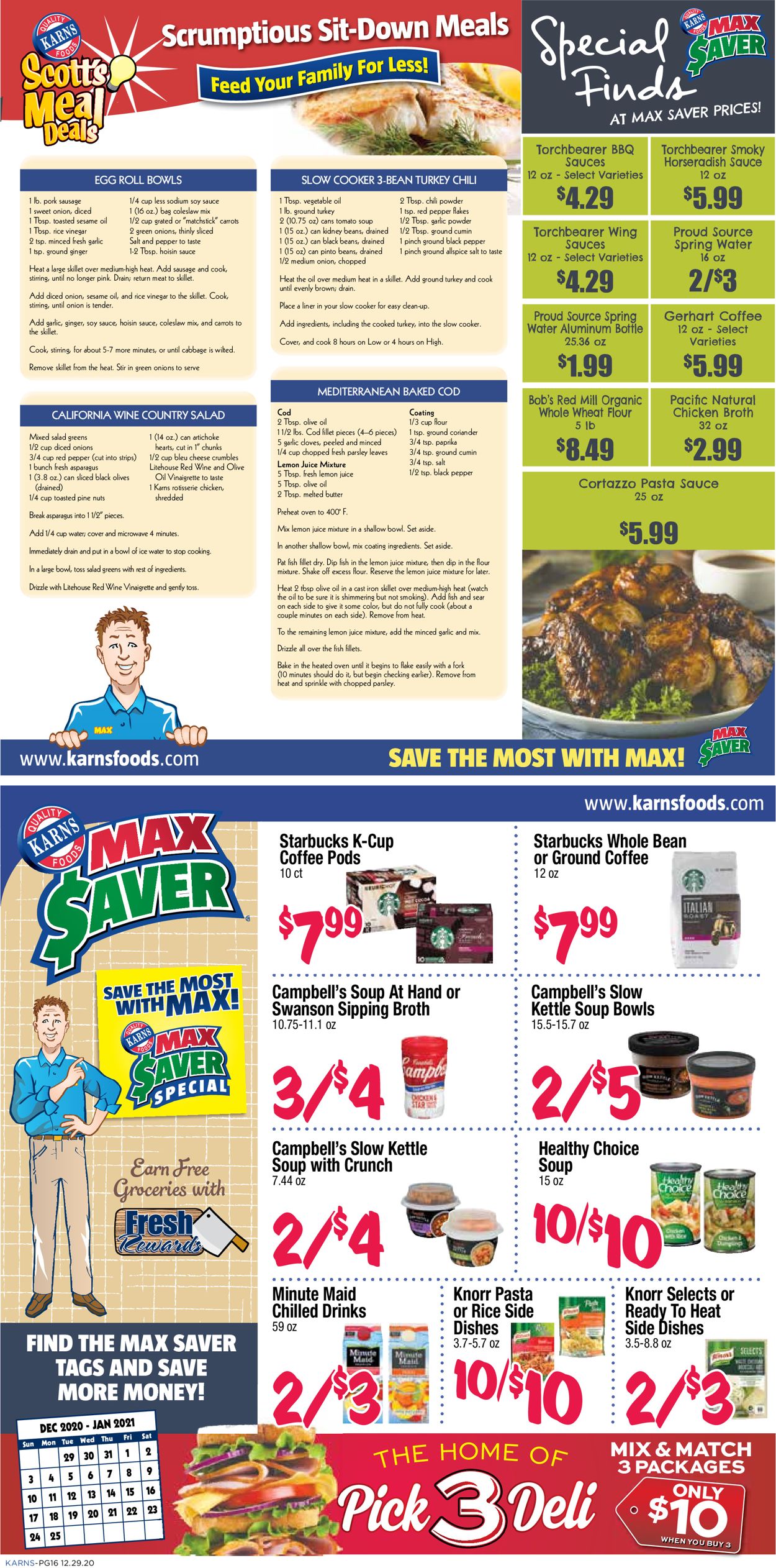 Karns Quality Foods Ad from 12/29/2020