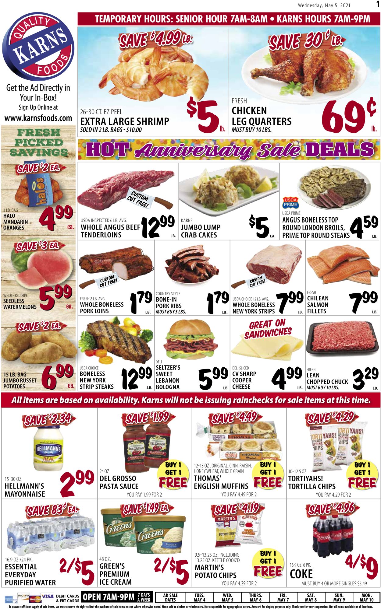 Karns Quality Foods Ad from 05/04/2021