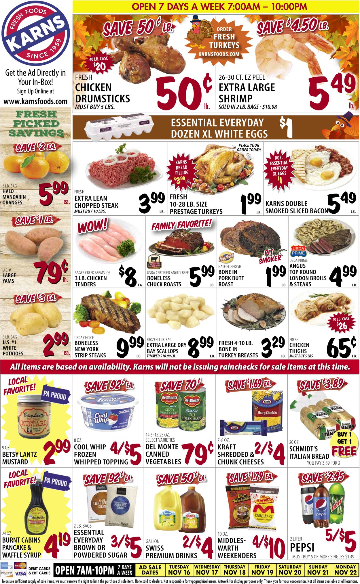 Karns Quality Foods Ad from 11/16/2021