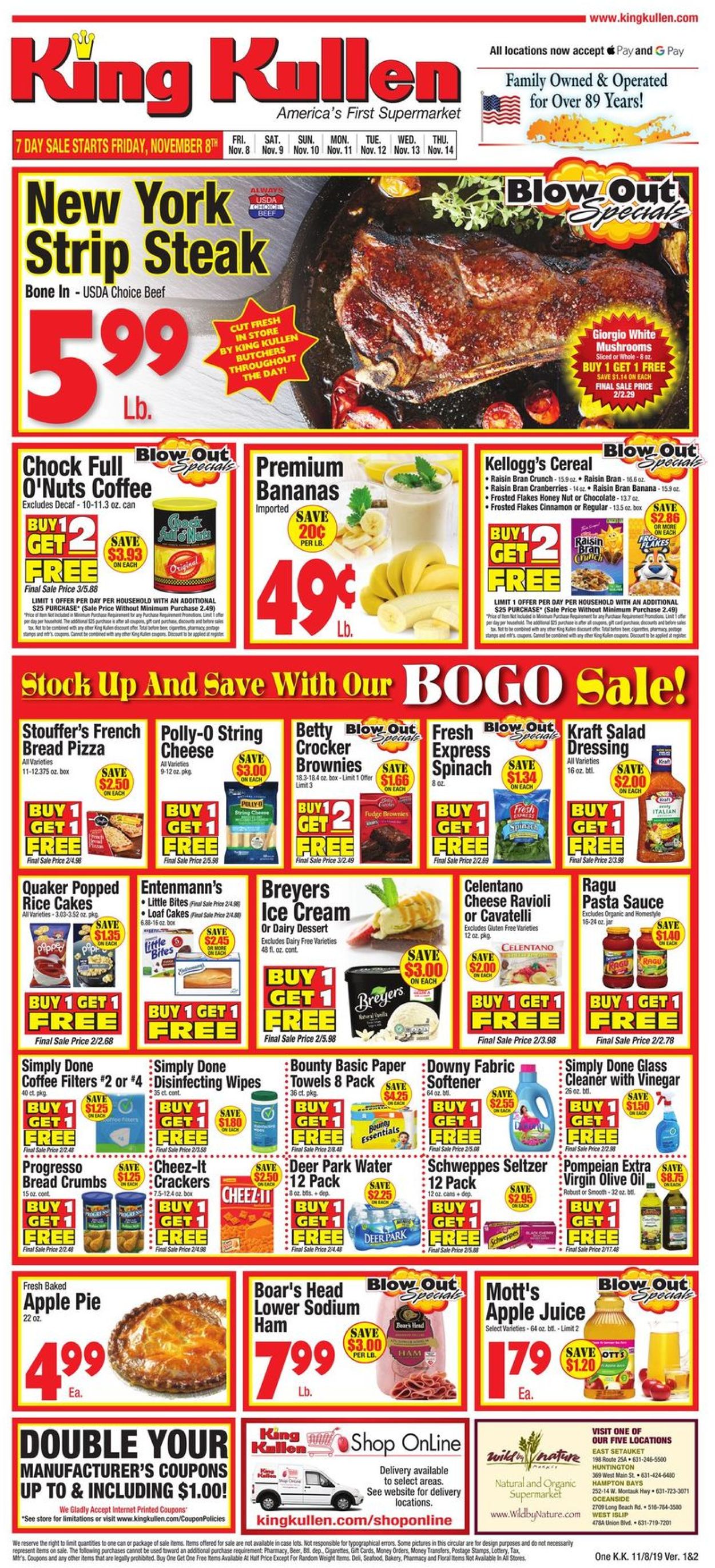 King Kullen Ad from 11/08/2019