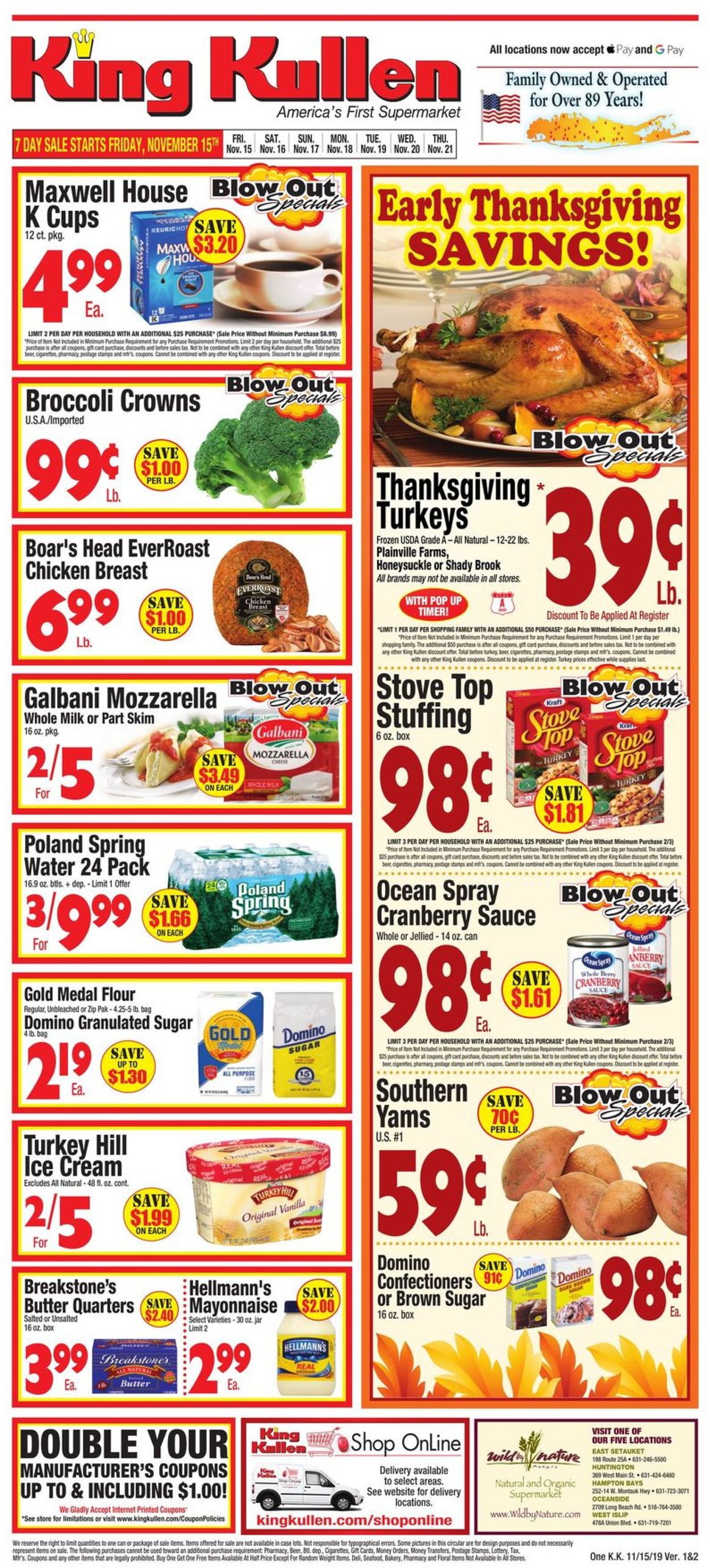 King Kullen Ad from 11/15/2019