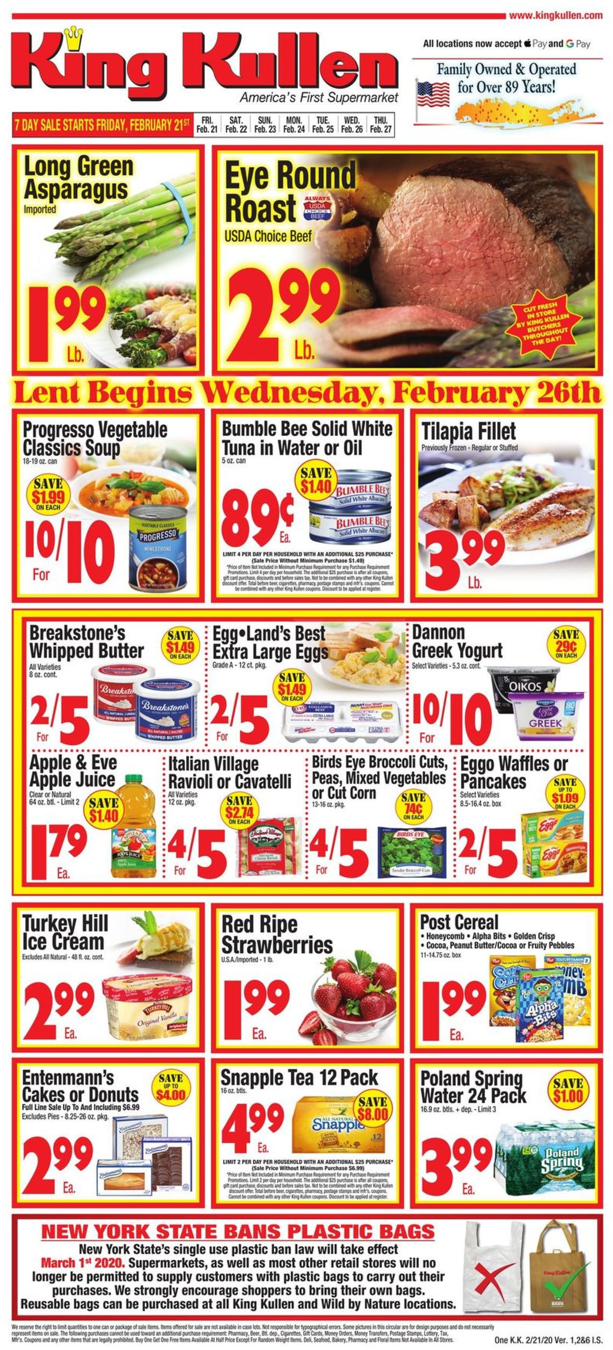 King Kullen Ad from 02/21/2020
