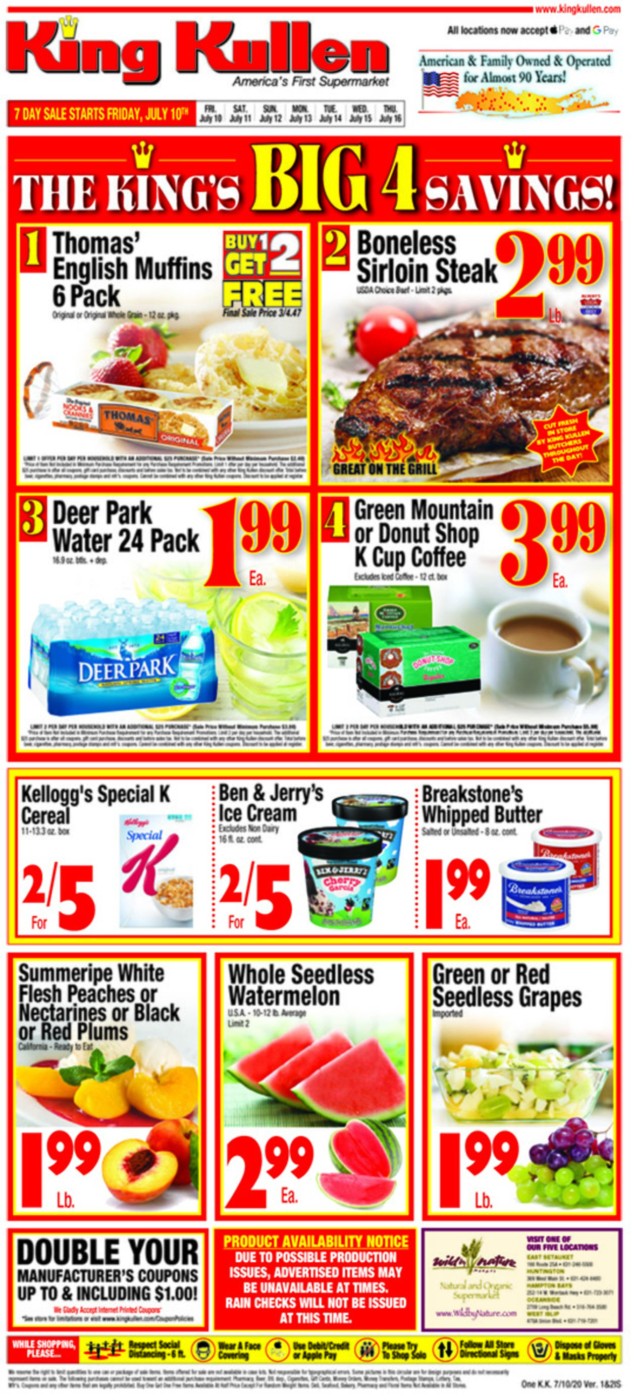 King Kullen Ad from 07/10/2020