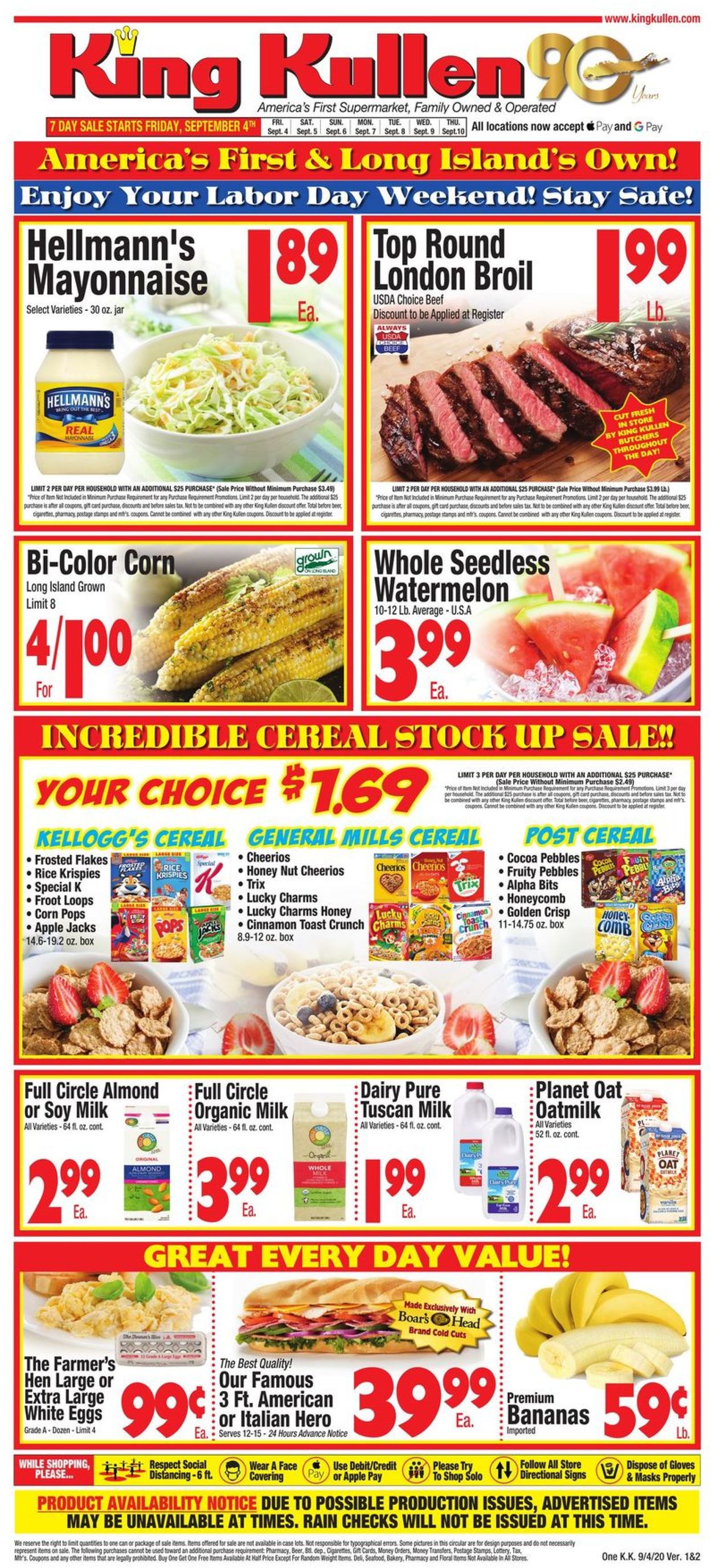 King Kullen Ad from 09/04/2020