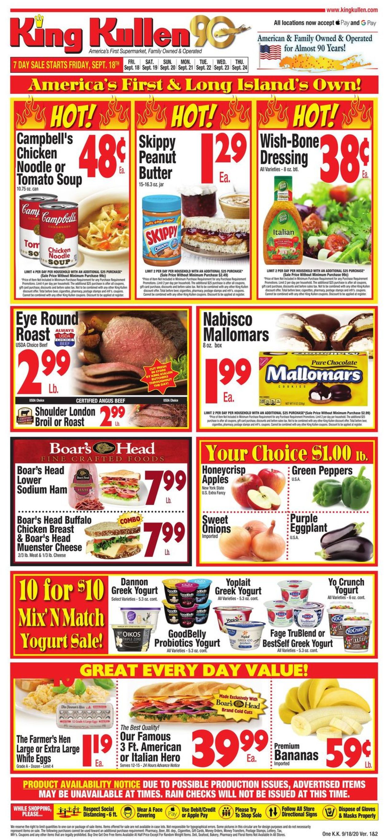 King Kullen Ad from 09/18/2020