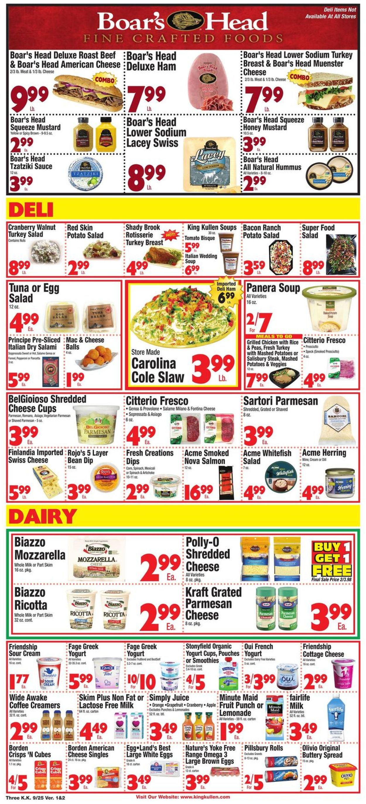 King Kullen Ad from 09/25/2020