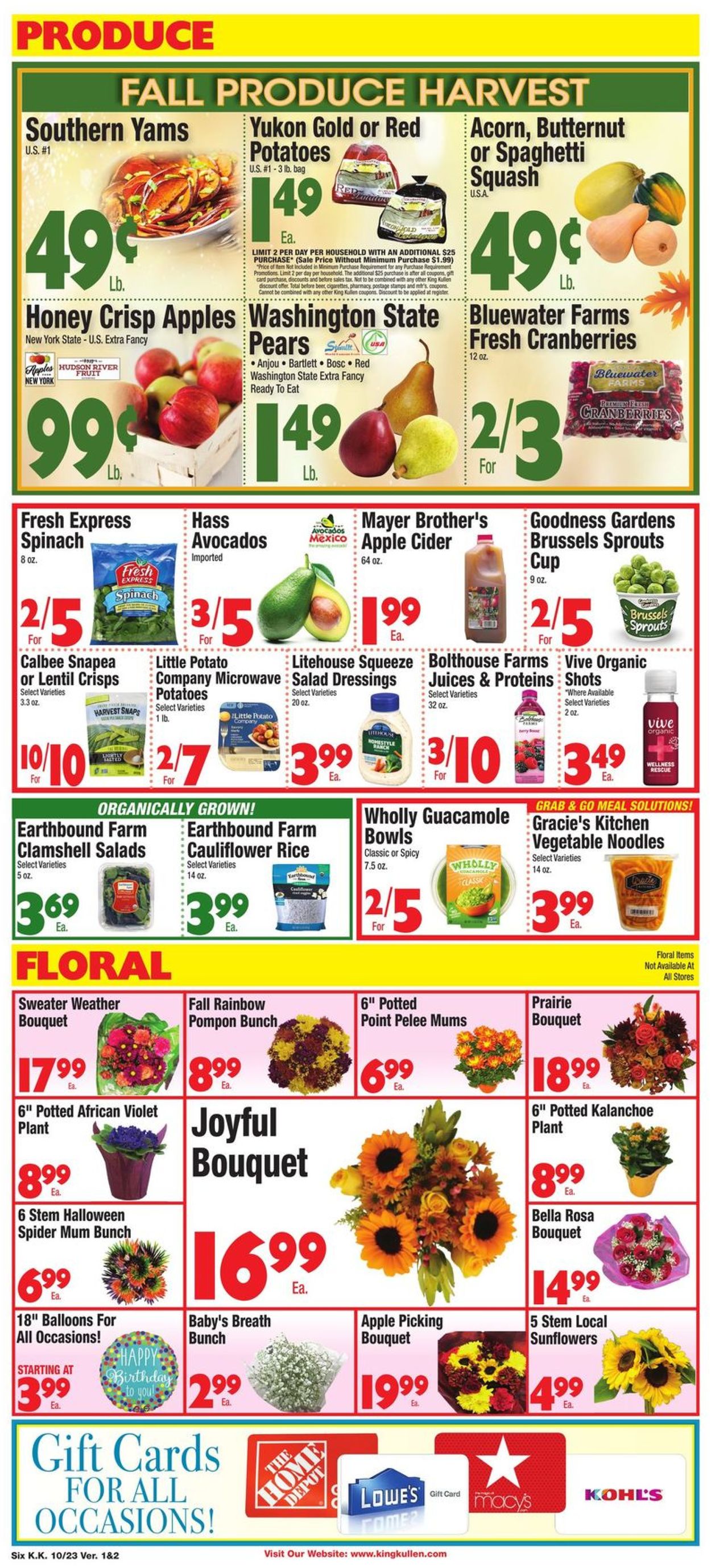 King Kullen Ad from 10/23/2020