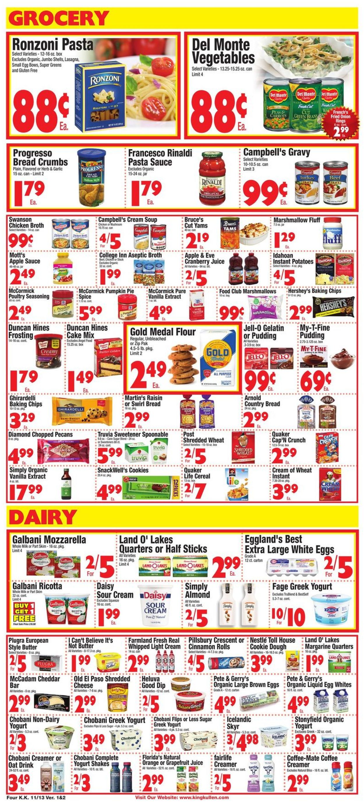 King Kullen Ad from 11/13/2020