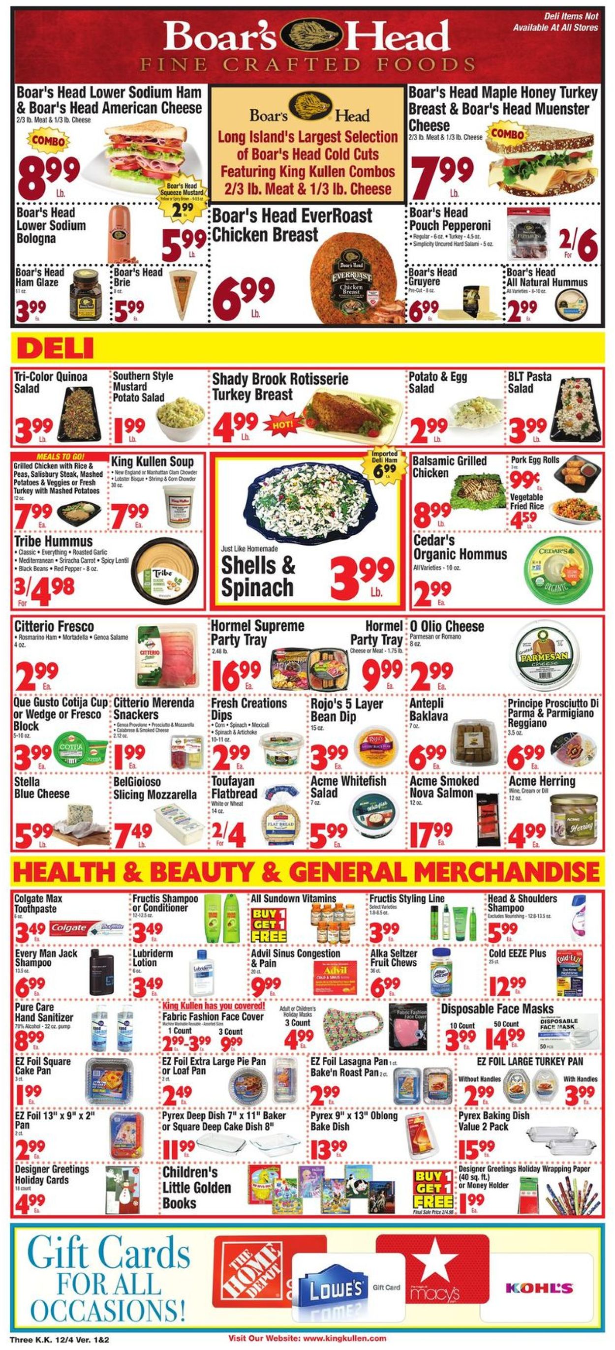 King Kullen Ad from 12/04/2020