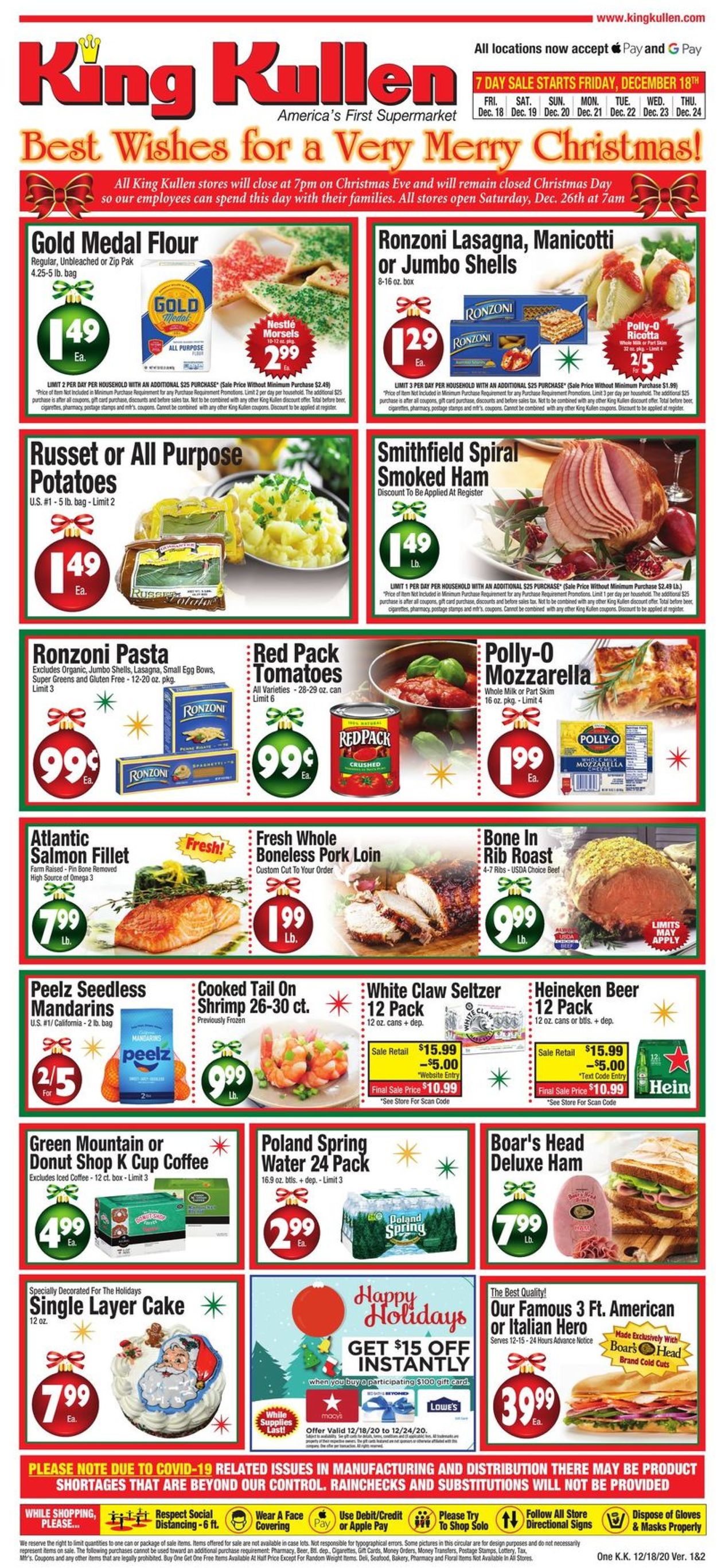 King Kullen Ad from 12/18/2020